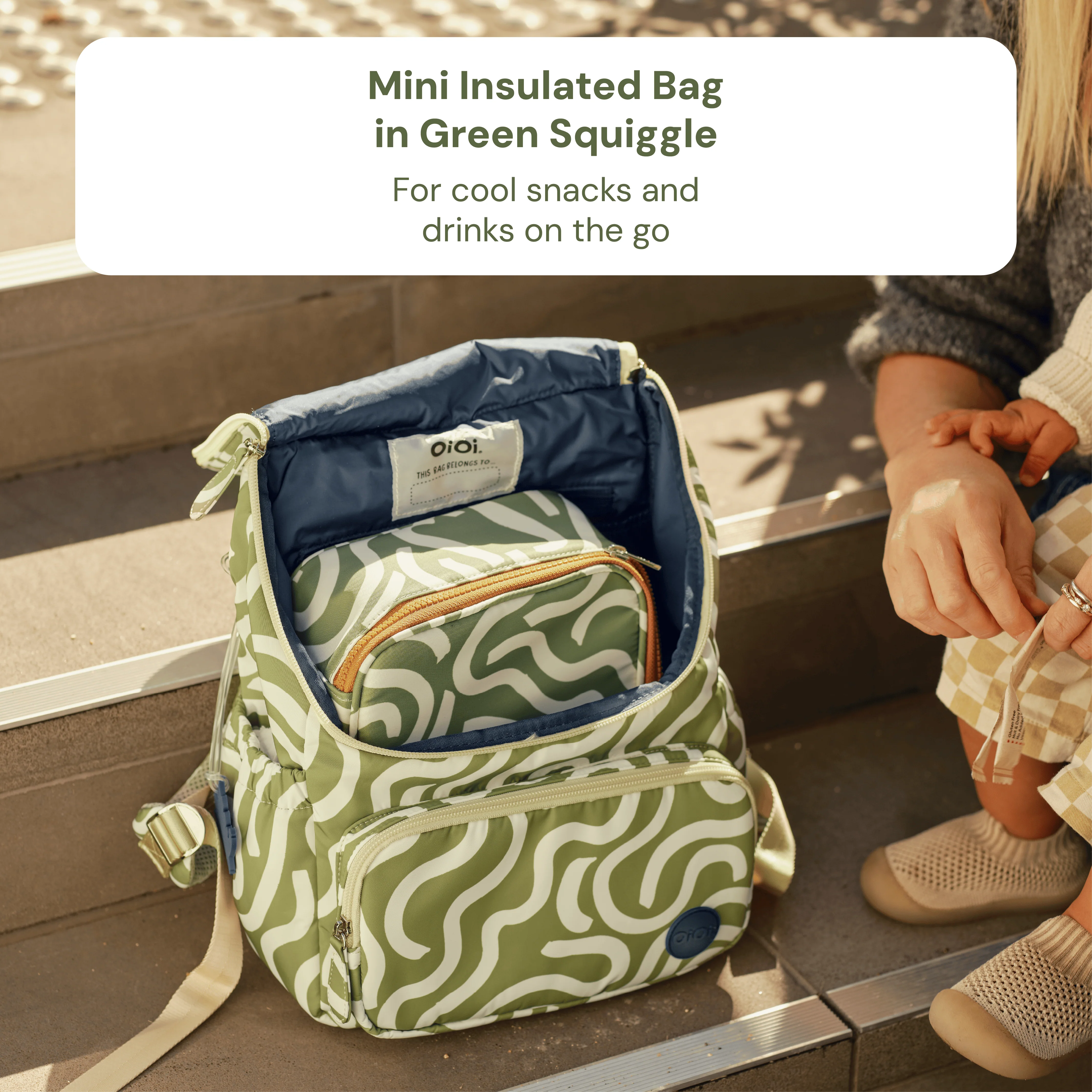 Baby & Toddler Nappy Bag Bundle – Black Neoprene, Green Squiggle & Daisy (PRE-ORDER FOR MAY DELIVERY) - Image 5