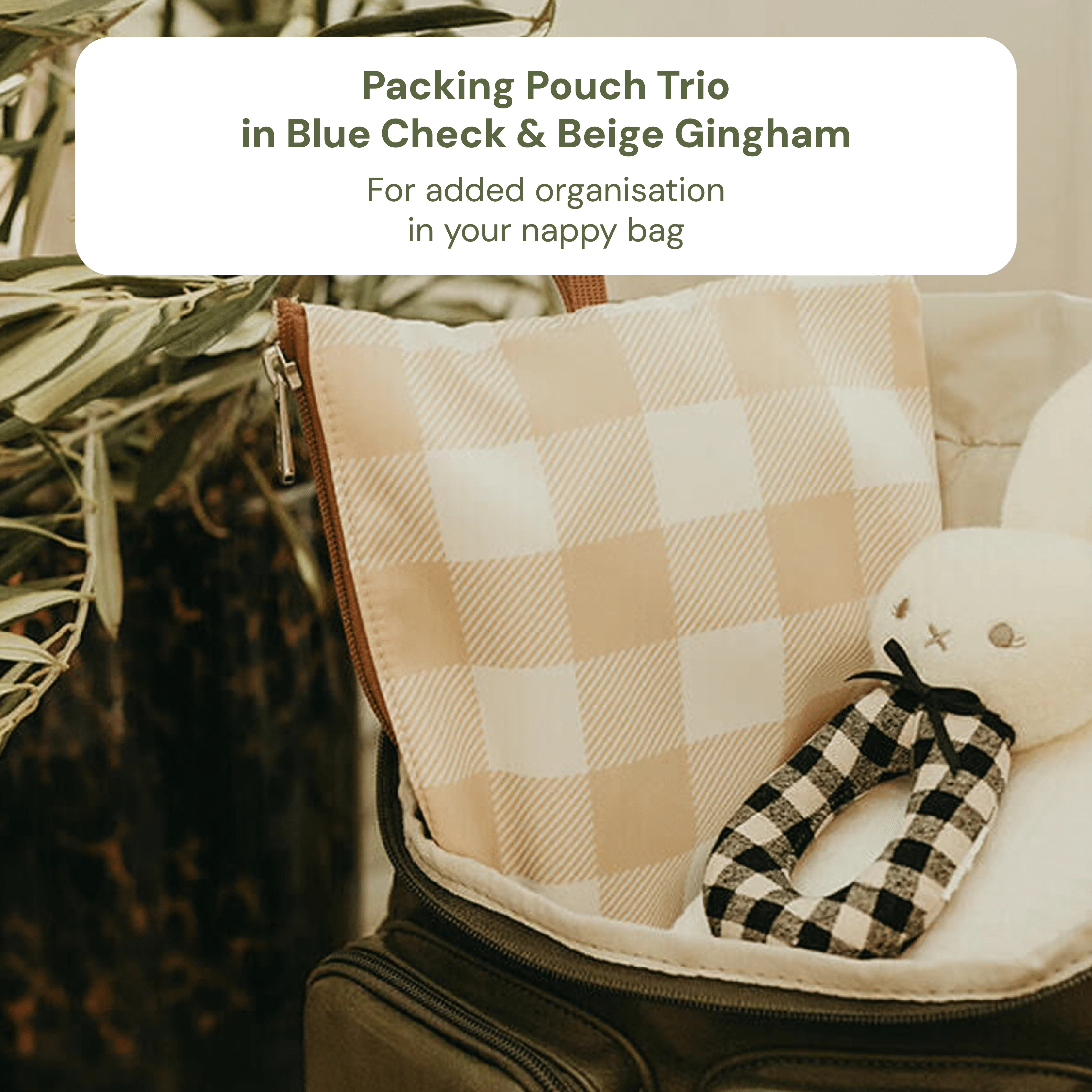 Baby & Toddler Nappy Bag Bundle – Weatherproof, Mediterranean & Gingham (PRE-ORDER FOR MAY DELIVERY) - Image 4