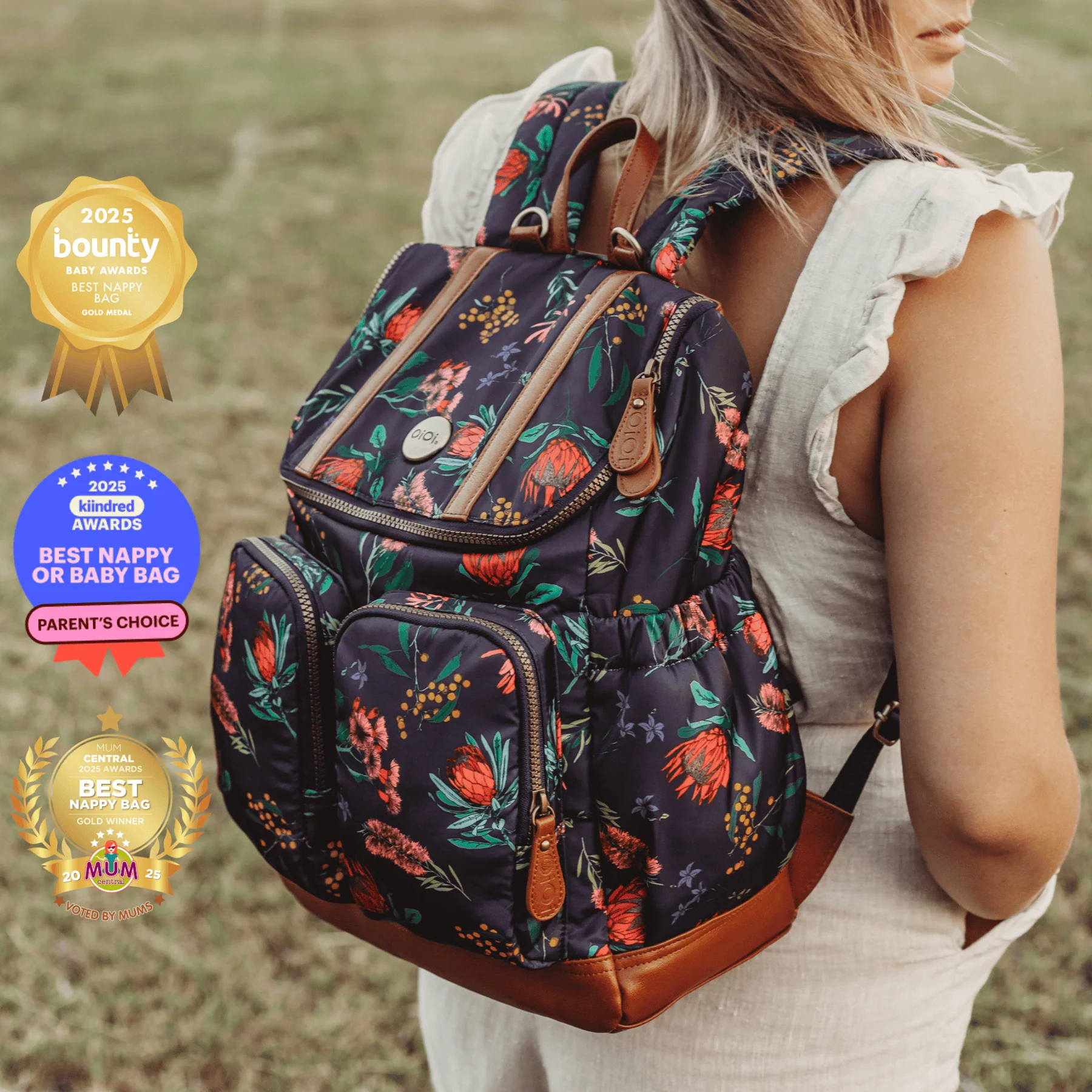 Signature Nappy Backpack - Botanical Floral Nylon - Image 3