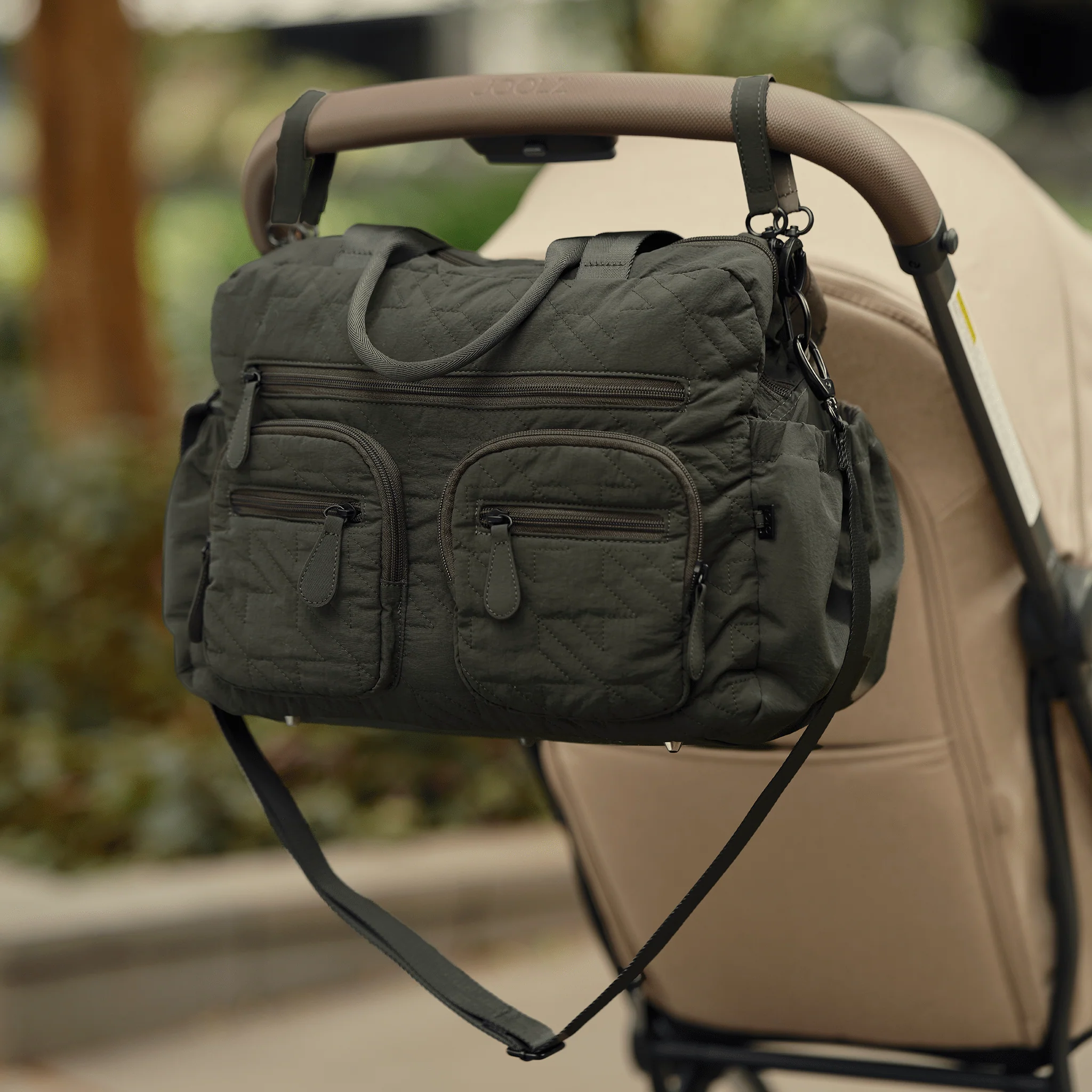 Carry All Nappy Bag - Olive Houndstooth Quilt - Image 5