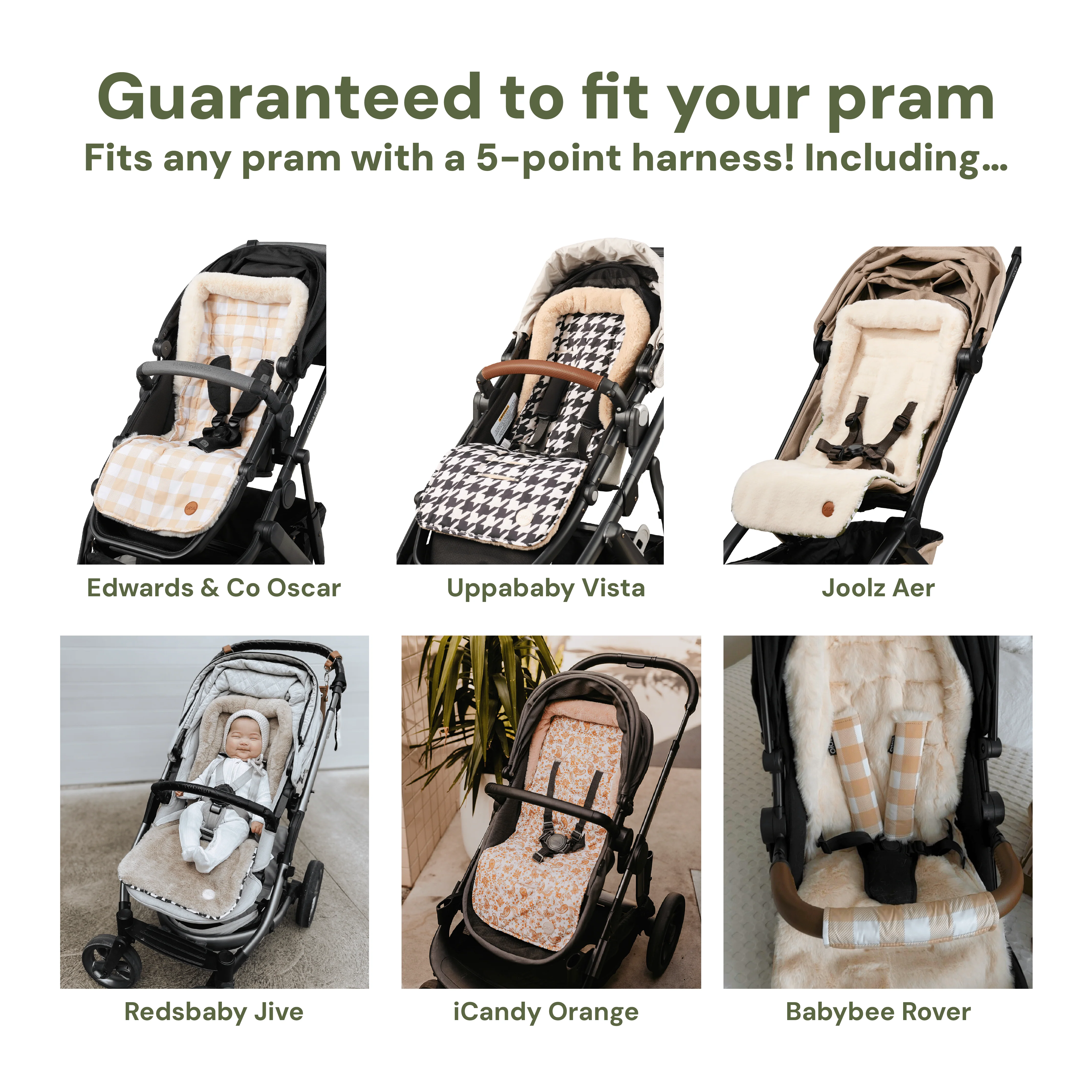 Reversible Pram Liner - Wildflower/Faux Fur - Image 3