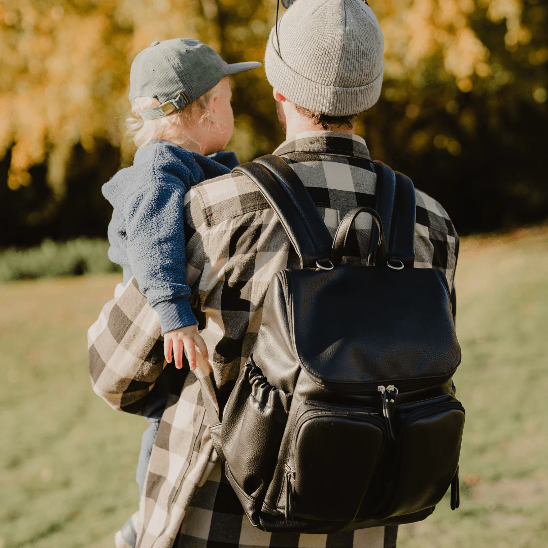 Signature Nappy Backpack - Black Dimple Vegan Leather - Image 4