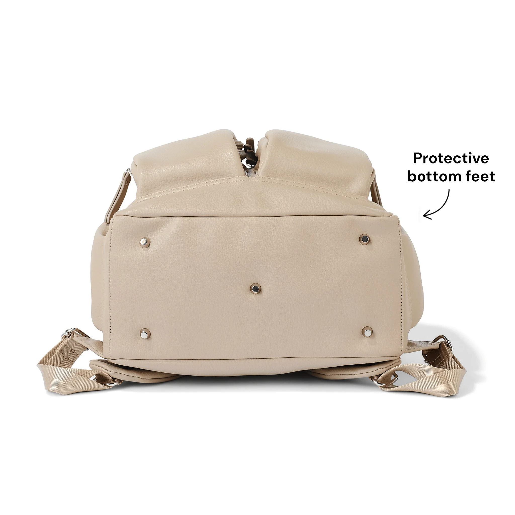 Signature Nappy Backpack - Oat Vegan Leather - Image 9