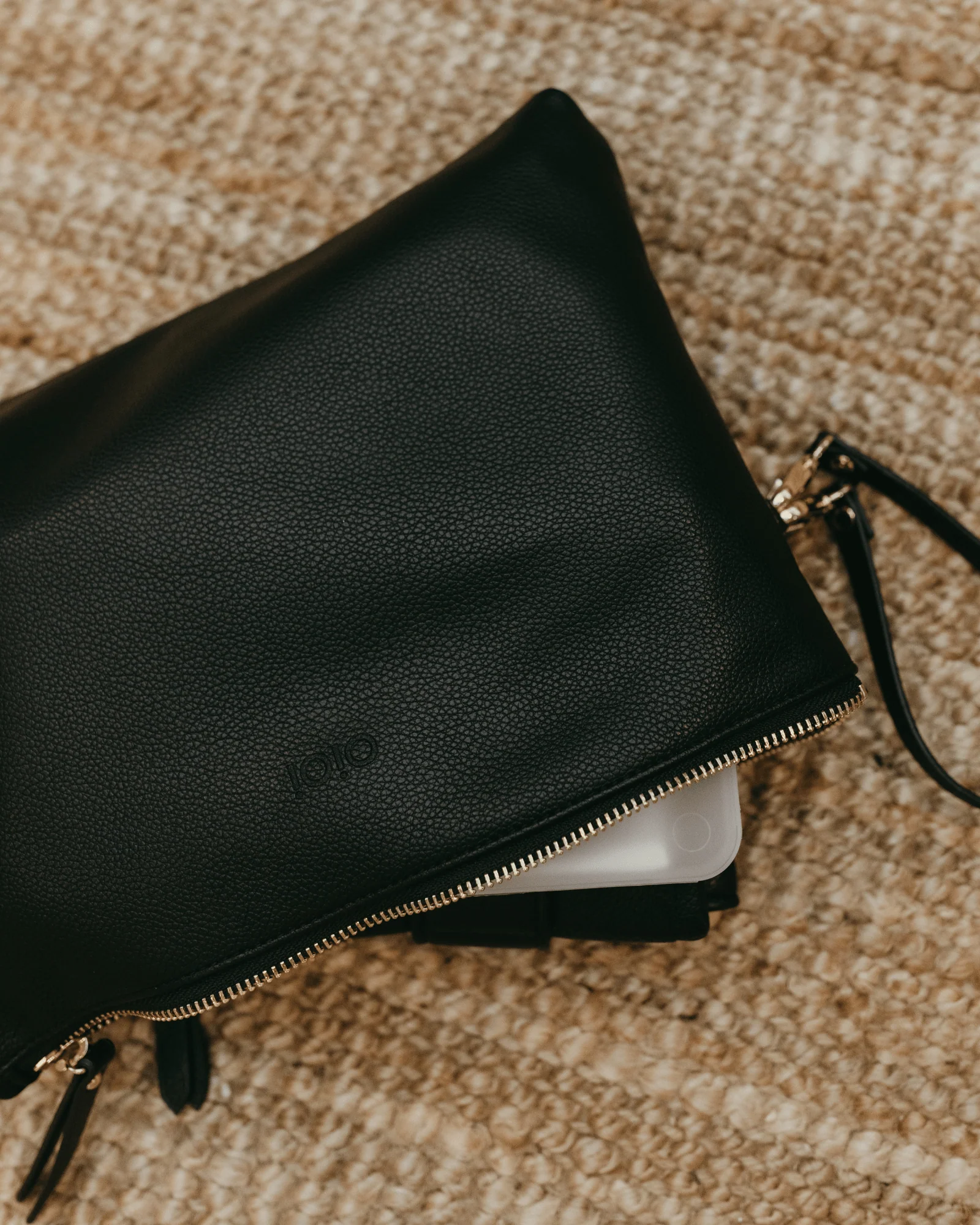 Nappy Changing Pouch - Black Vegan Leather - Image 3