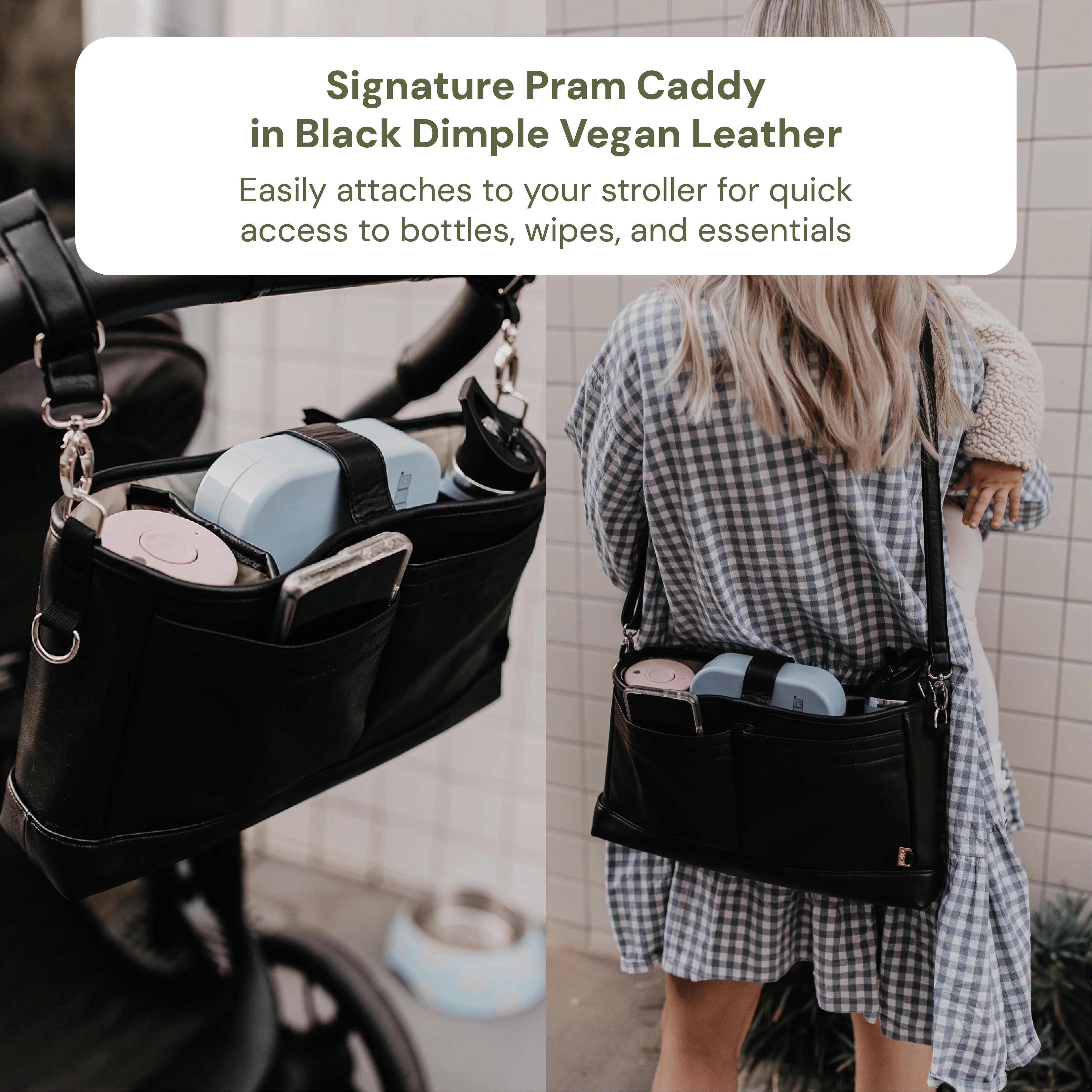 First Time Parent Nappy Bag Bundle - Black Dimple & Houndstooth - Image 4