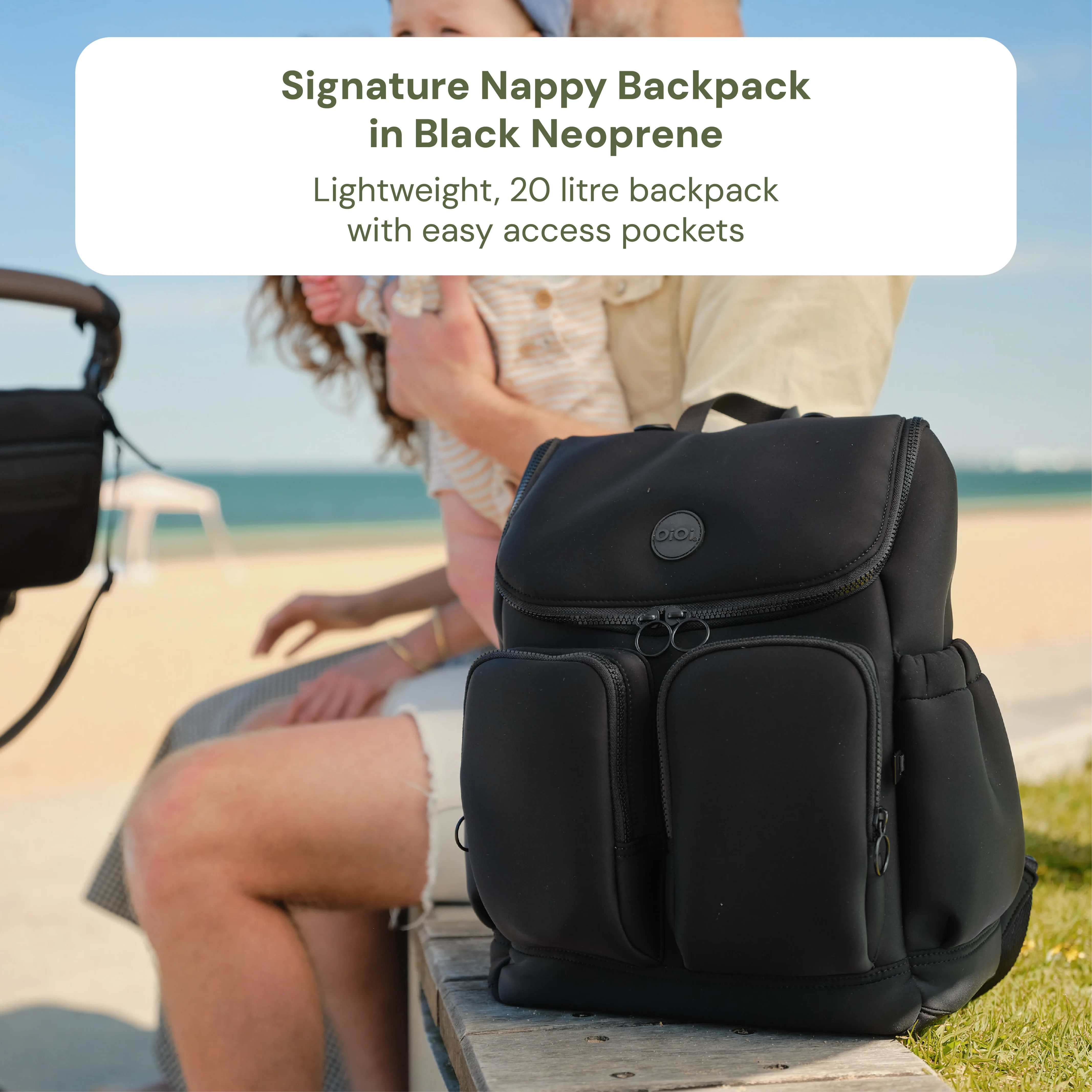 First Time Parent Nappy Bag Bundle - Black Neoprene & Hourglass - Image 3