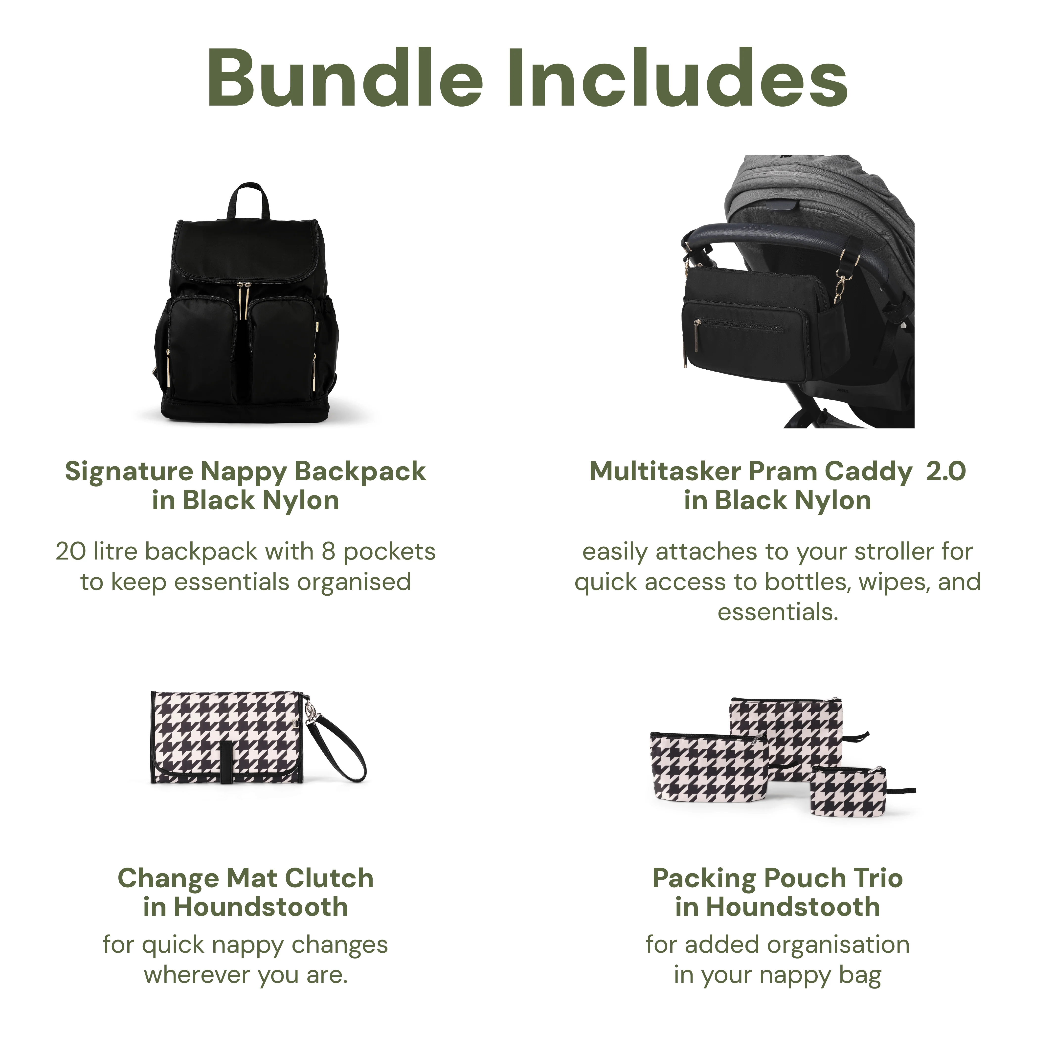 First Time Parent Bundle - Nylon & Houndstooth - Image 2