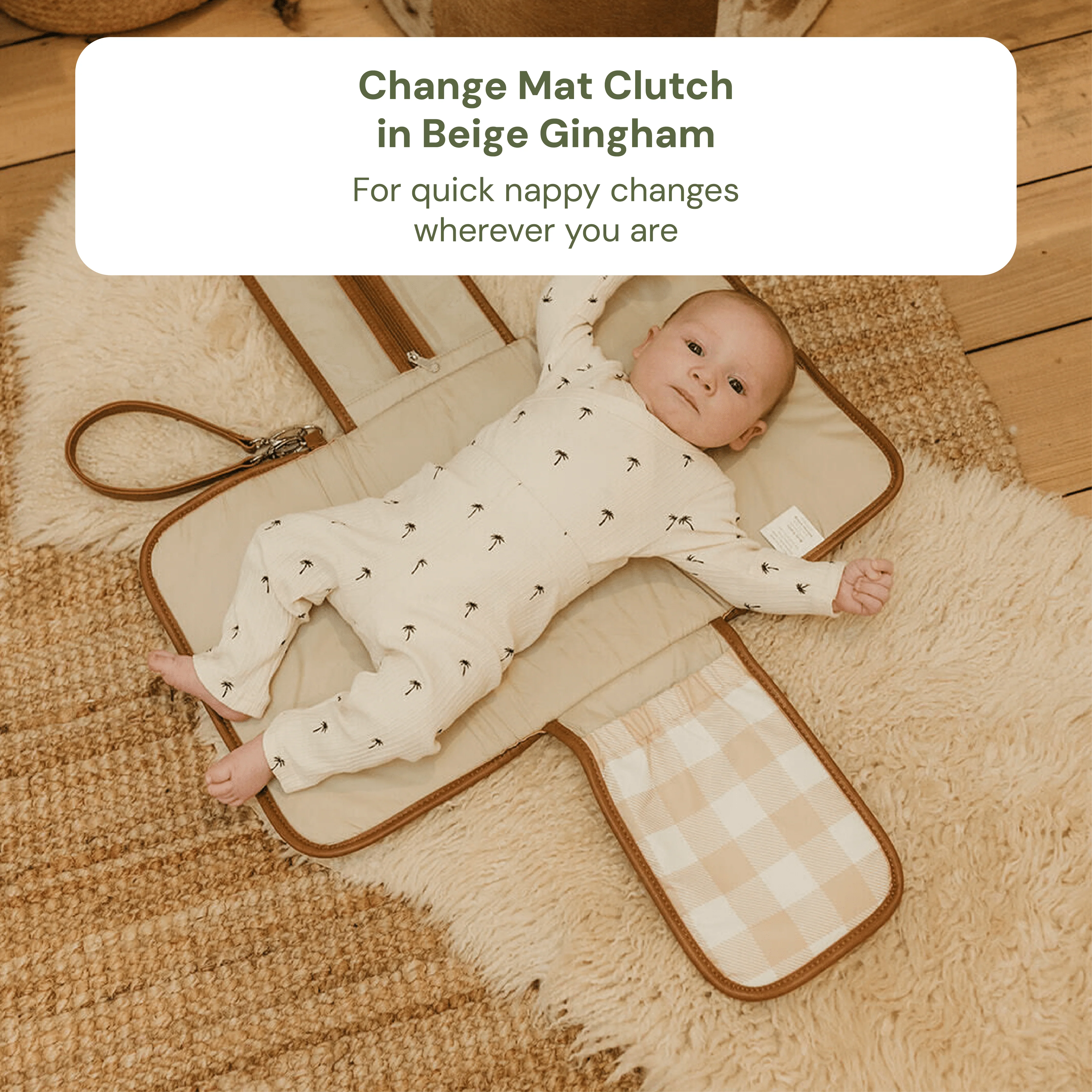 First Time Parent Nappy Bag Bundle - Oat & Beige Gingham - Image 5