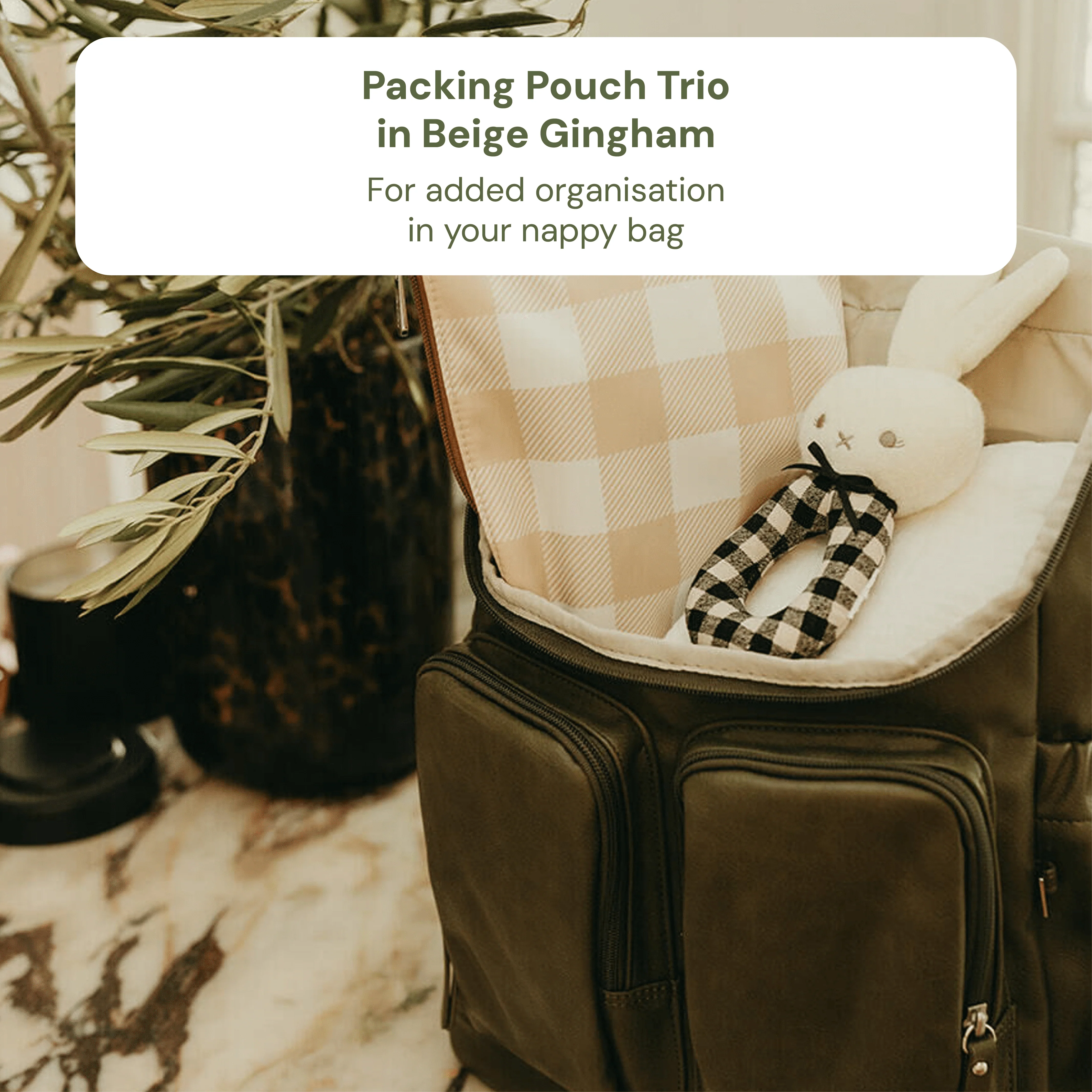 First Time Parent Nappy Bag Bundle - Oat & Beige Gingham - Image 6