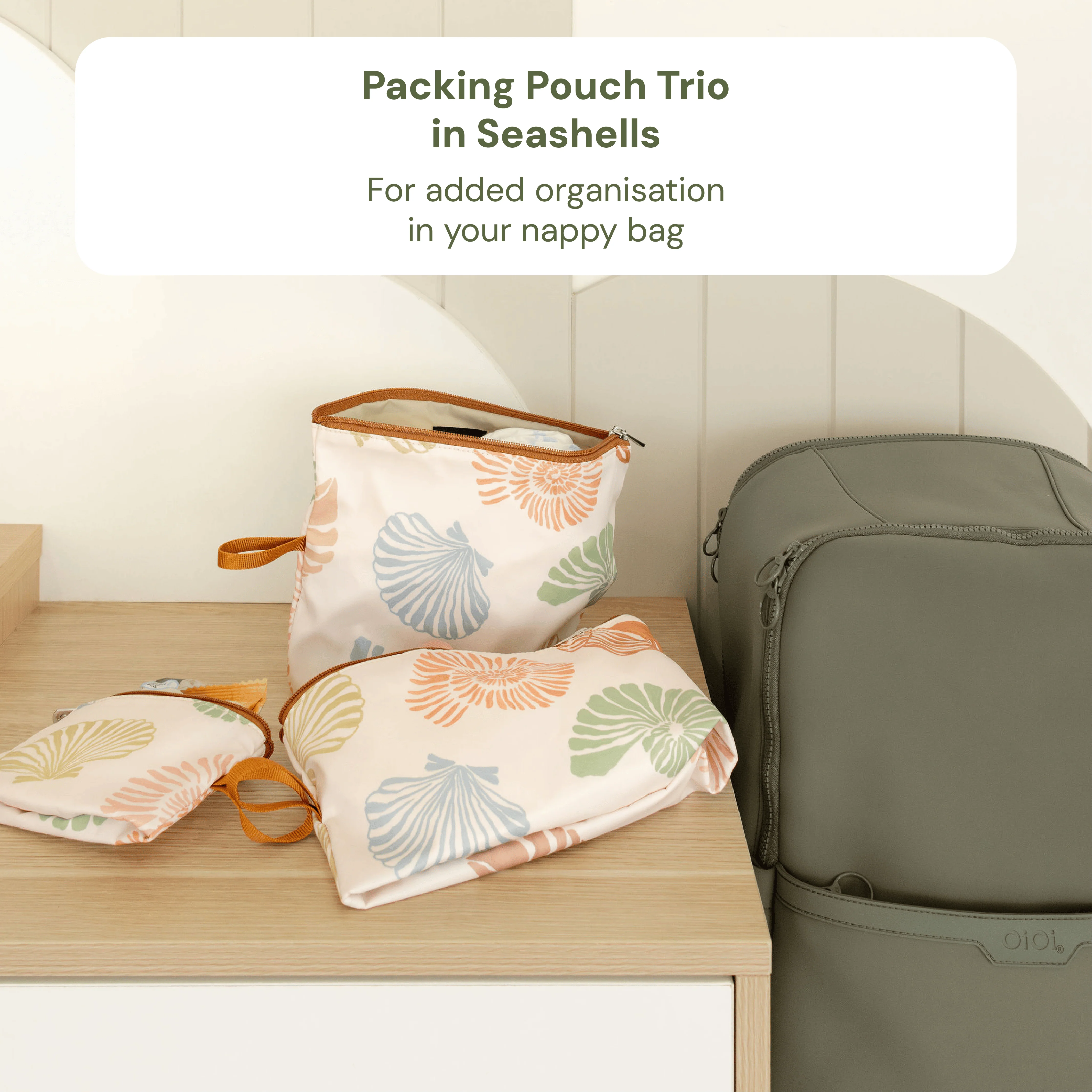 First Time Parent Nappy Bag Bundle - Sage & Seashells - Image 6