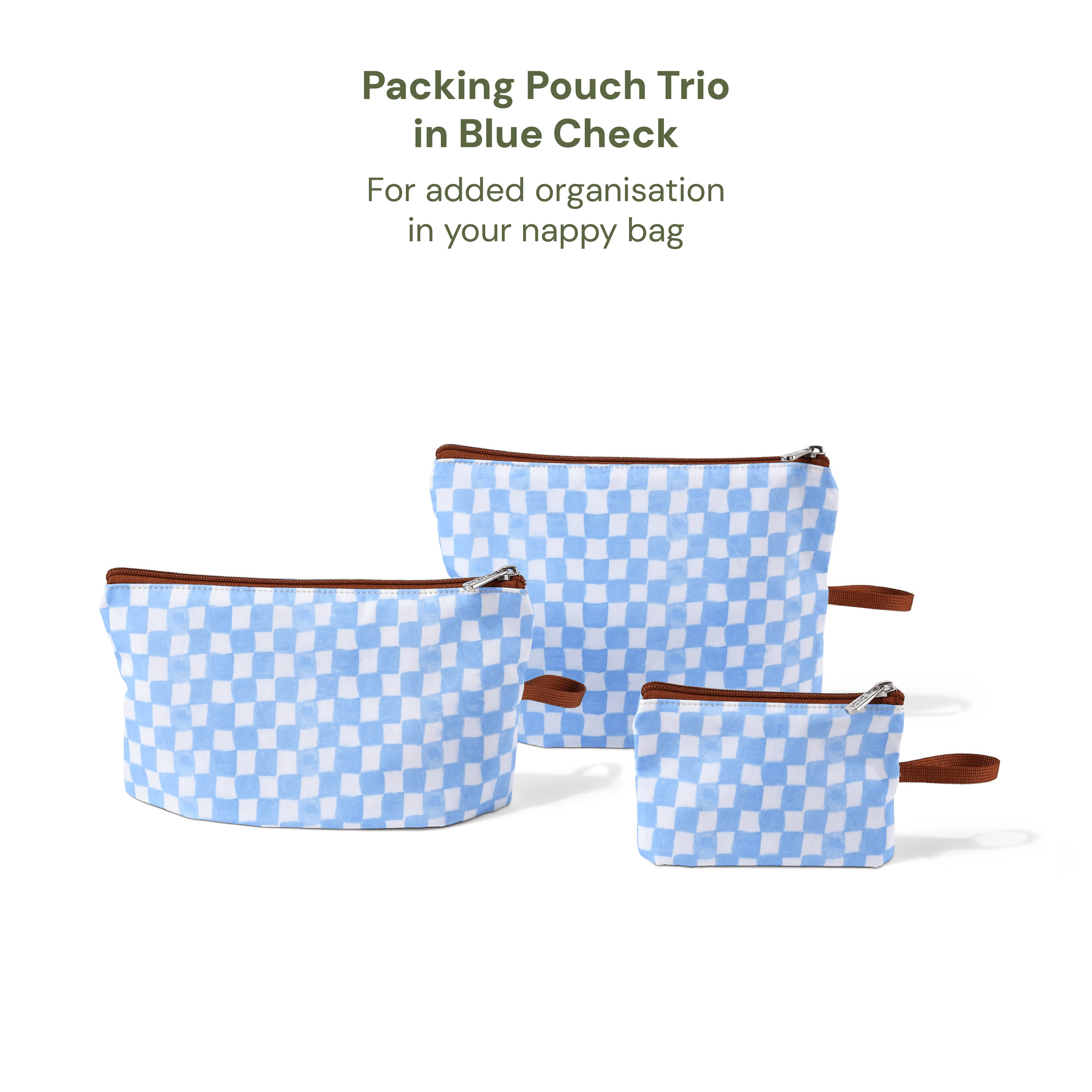 First Time Parent Nappy Bag Bundle - Tan & Blue Check (PRE-ORDER FOR MAY DELIVERY) - Image 6