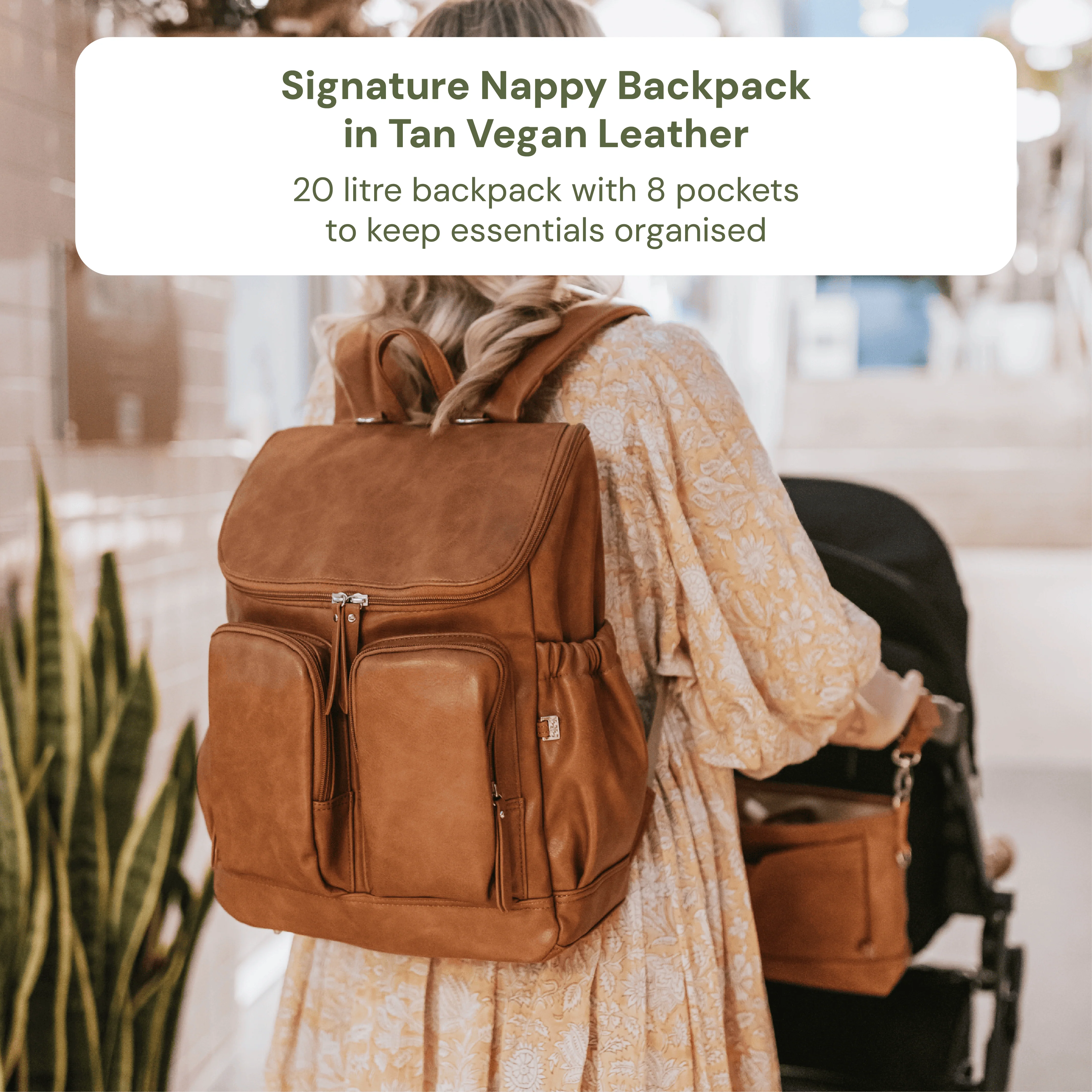 First Time Parent Nappy Bag Bundle - Tan & Beige Gingham - Image 3
