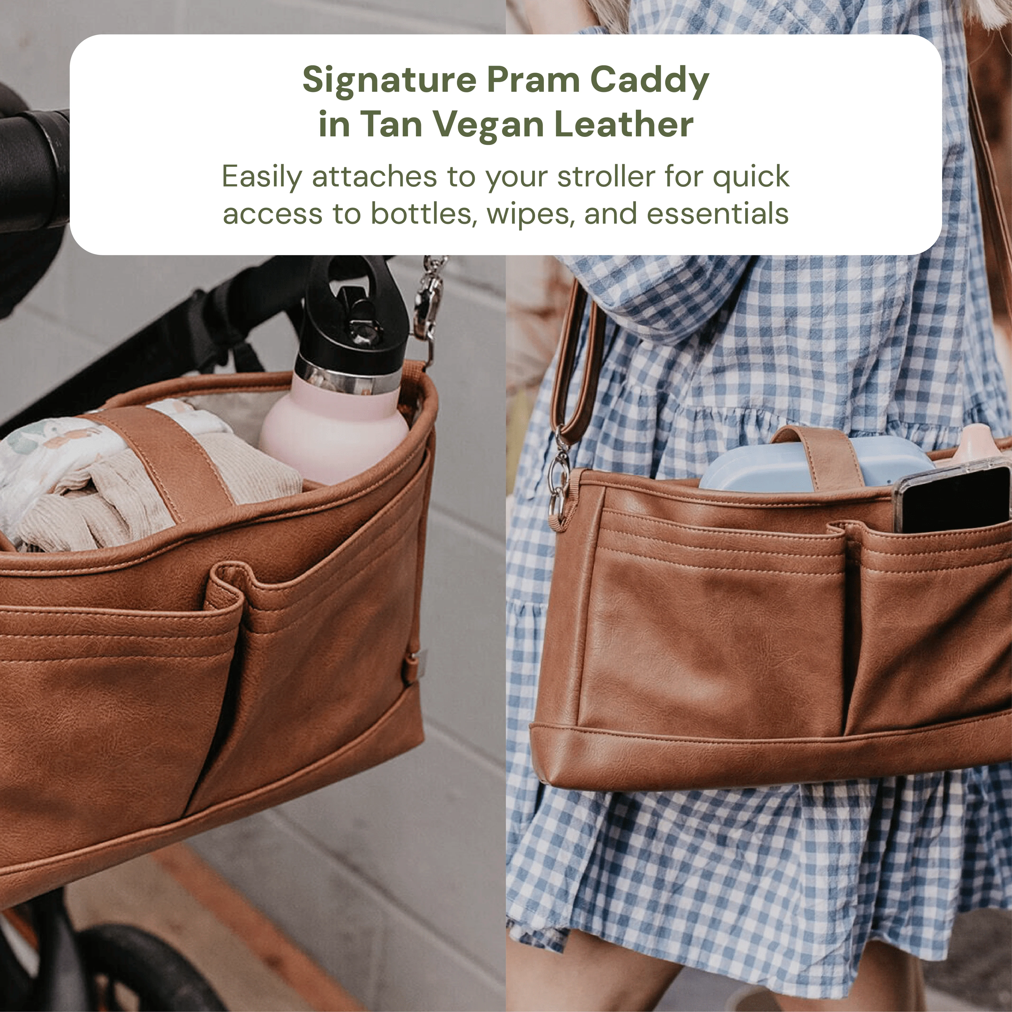 First Time Parent Nappy Bag Bundle - Tan & Beige Gingham - Image 4