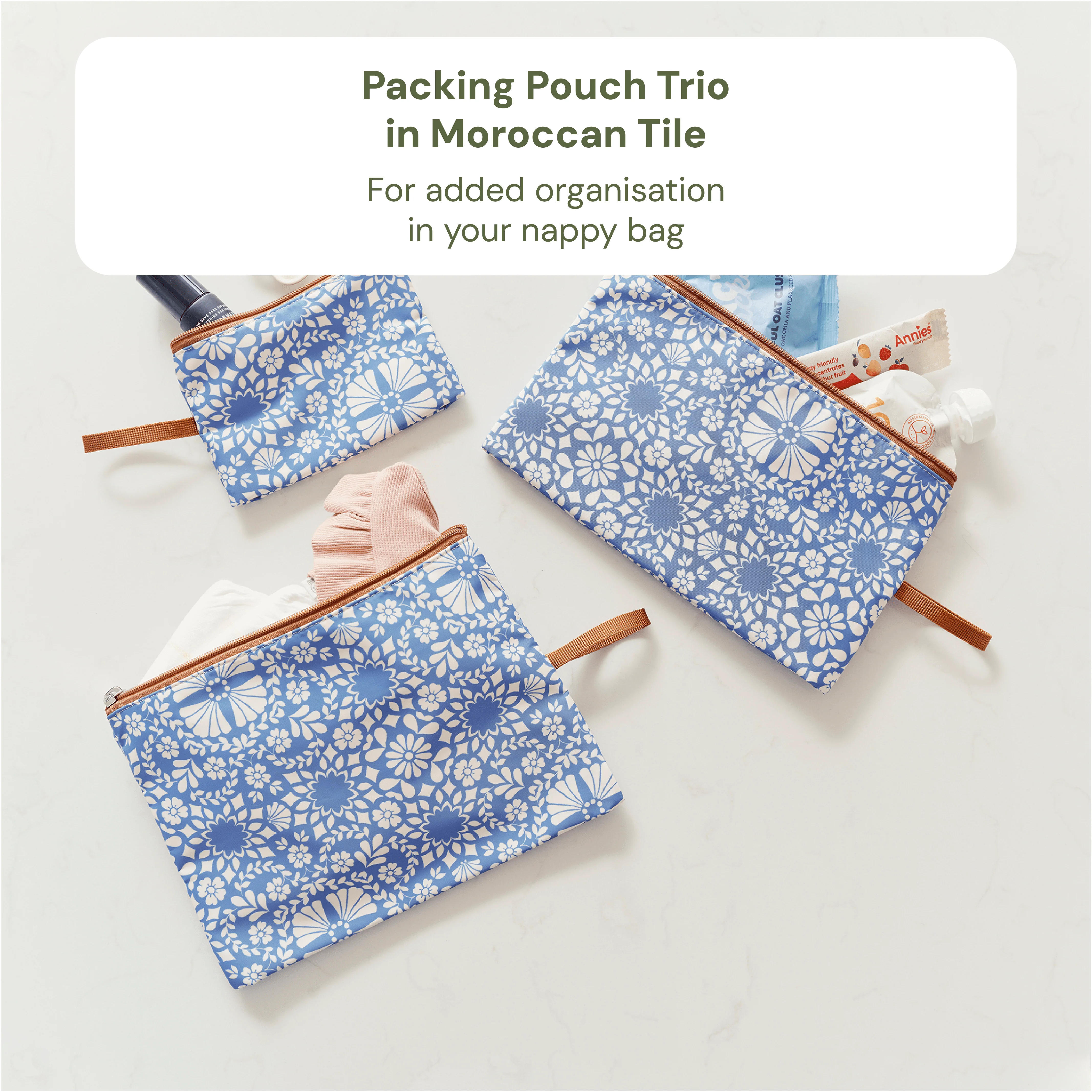First Time Parent Nappy Bag Bundle -  Tan & Moroccan - Image 6