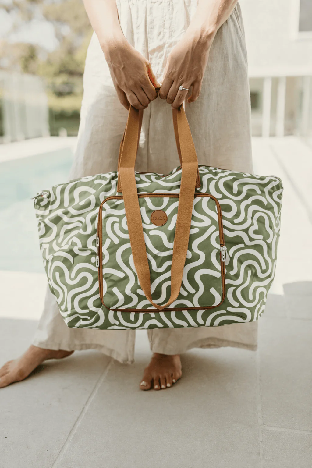 Fold-Up Tote - Green Squiggle - Image 3