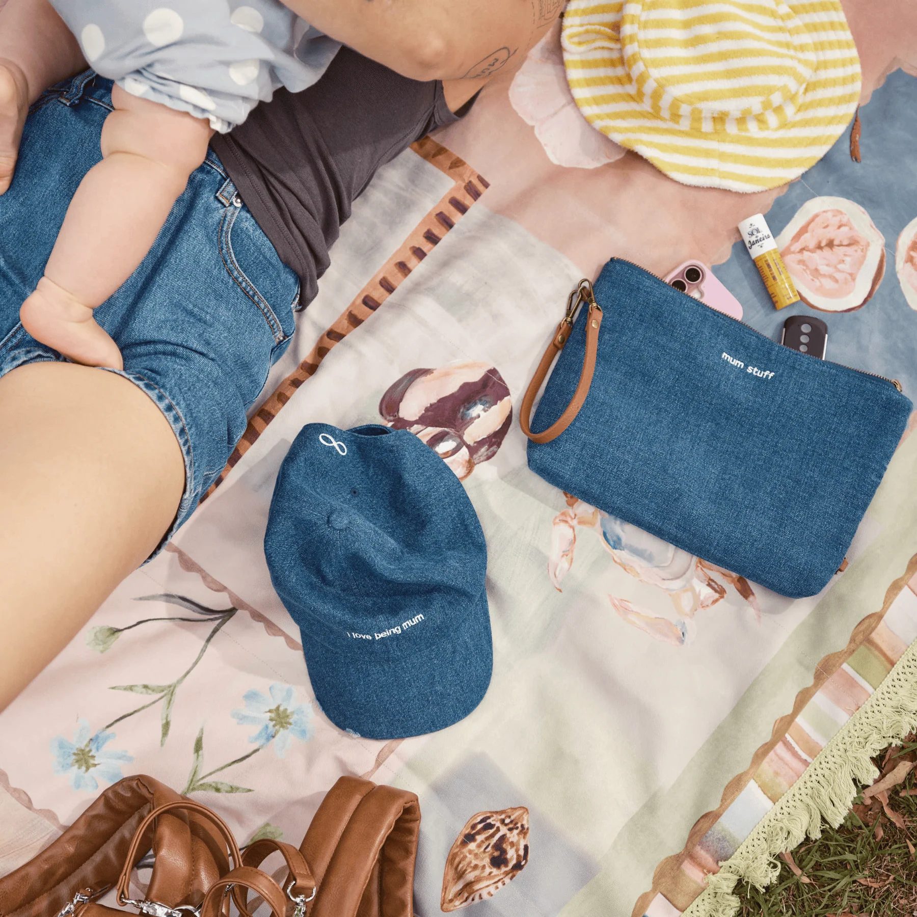 i love being mum - deep jean hat - Image 4