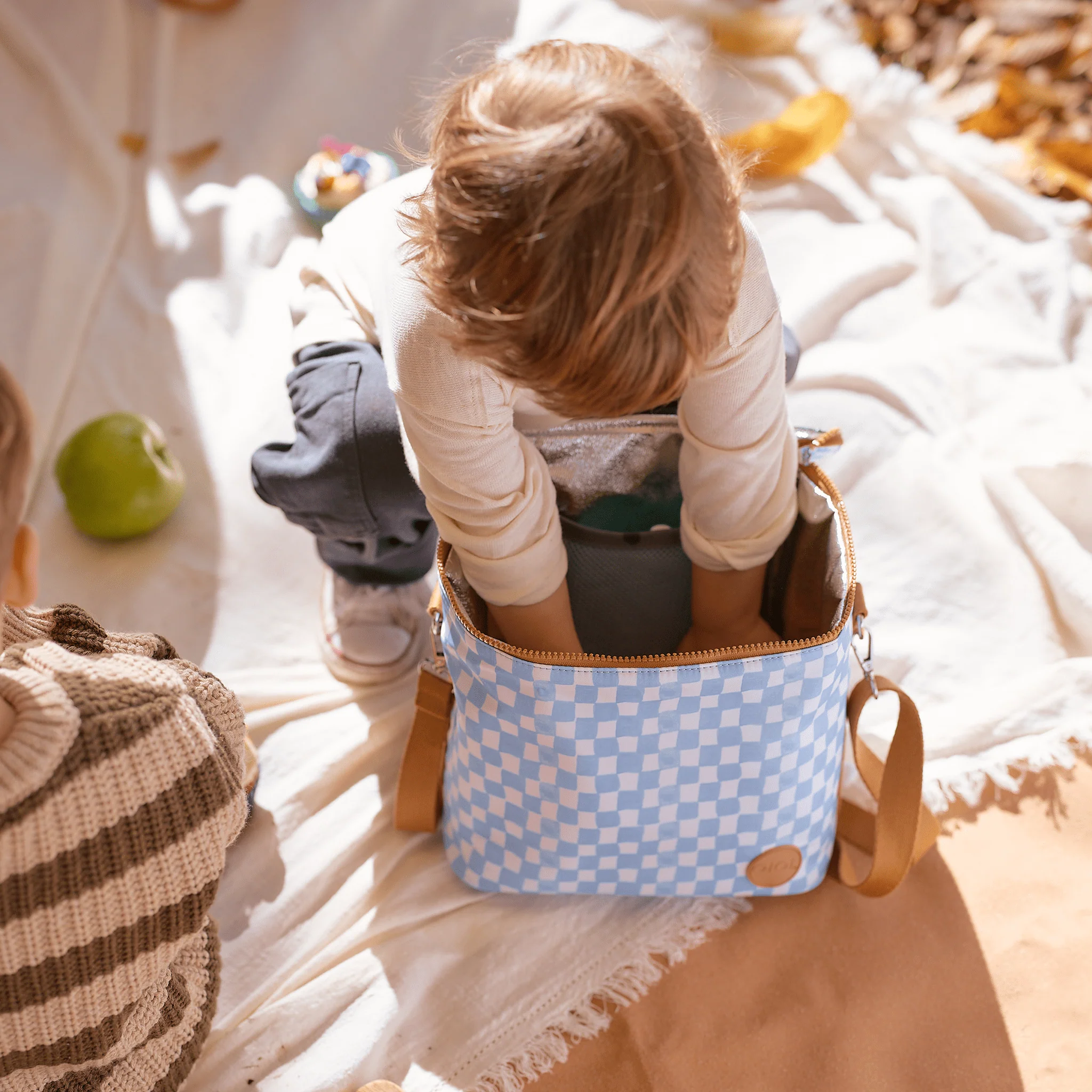 Insulated Lunch Bag Bundle - Blue Check - Image 3