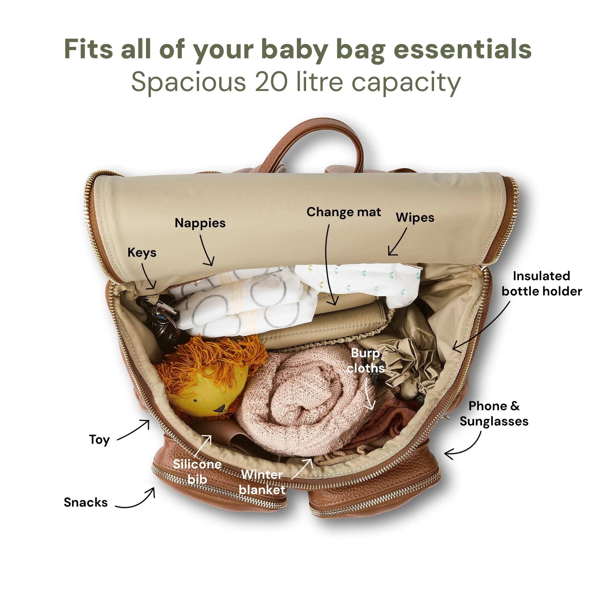 Signature Nappy Backpack - Terracotta Genuine Leather - Image 6