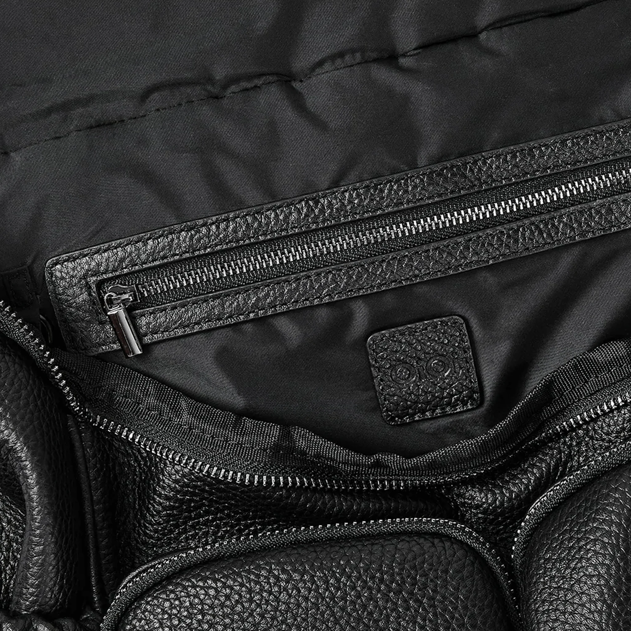 Signature Nappy Backpack - Jet Black Genuine Leather - Image 12