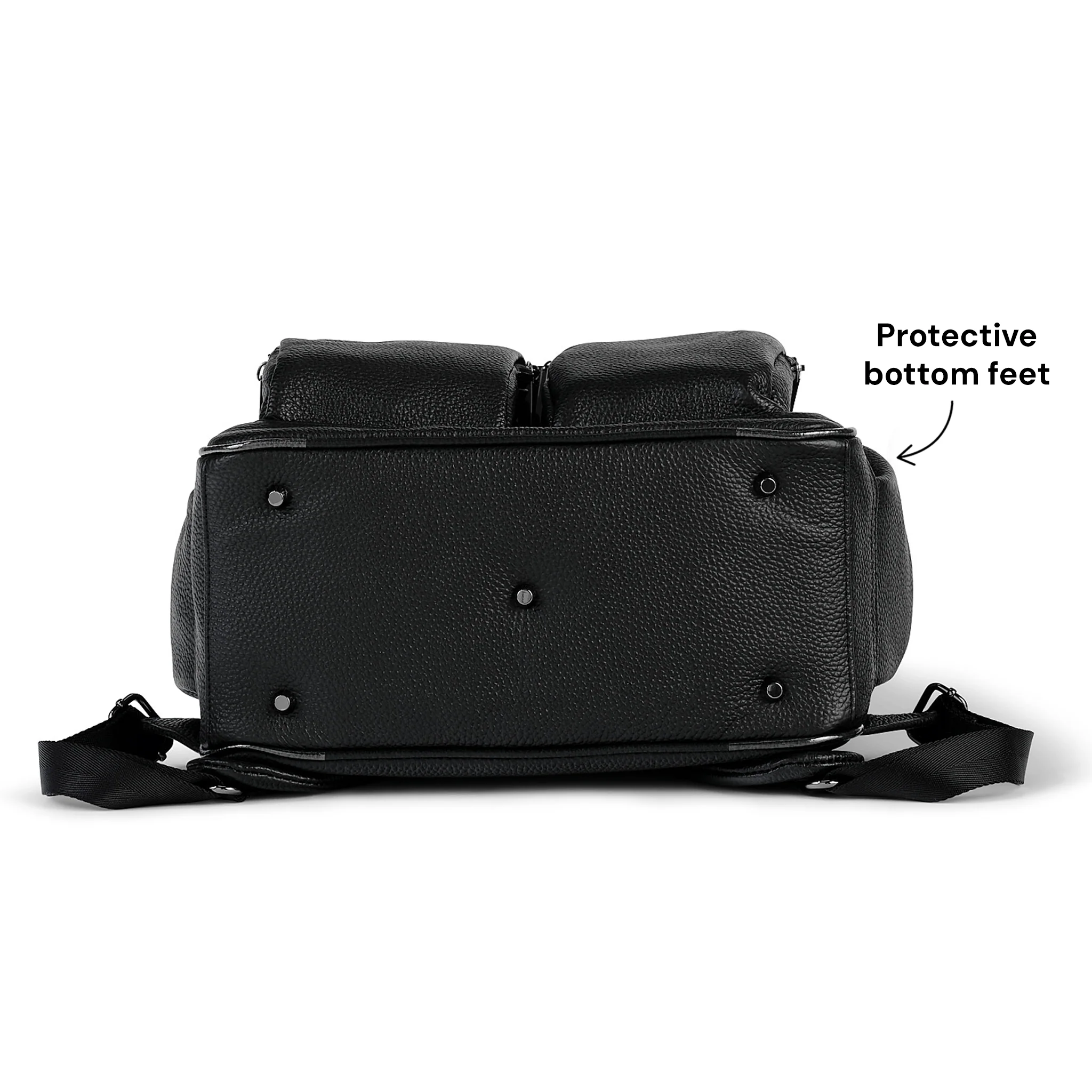 Signature Nappy Backpack - Jet Black Genuine Leather - Image 7