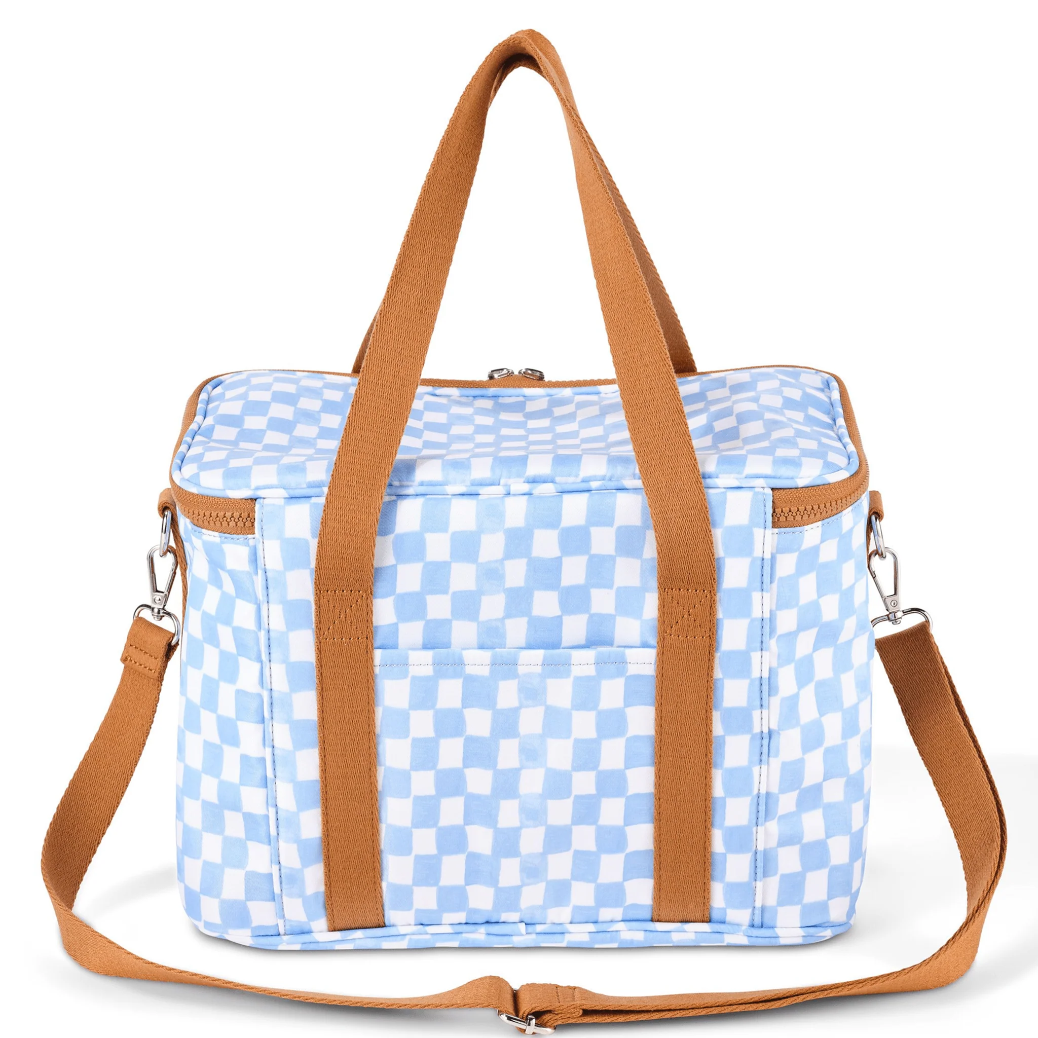 Maxi Insulated Picnic Bag/Pumping Bag - Blue Check - Image 6