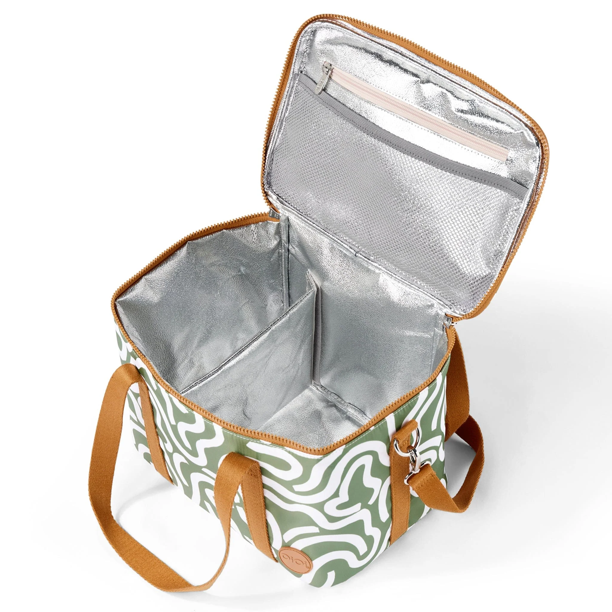Maxi Insulated Picnic Bag/Pumping Bag - Green Squiggle - Image 3