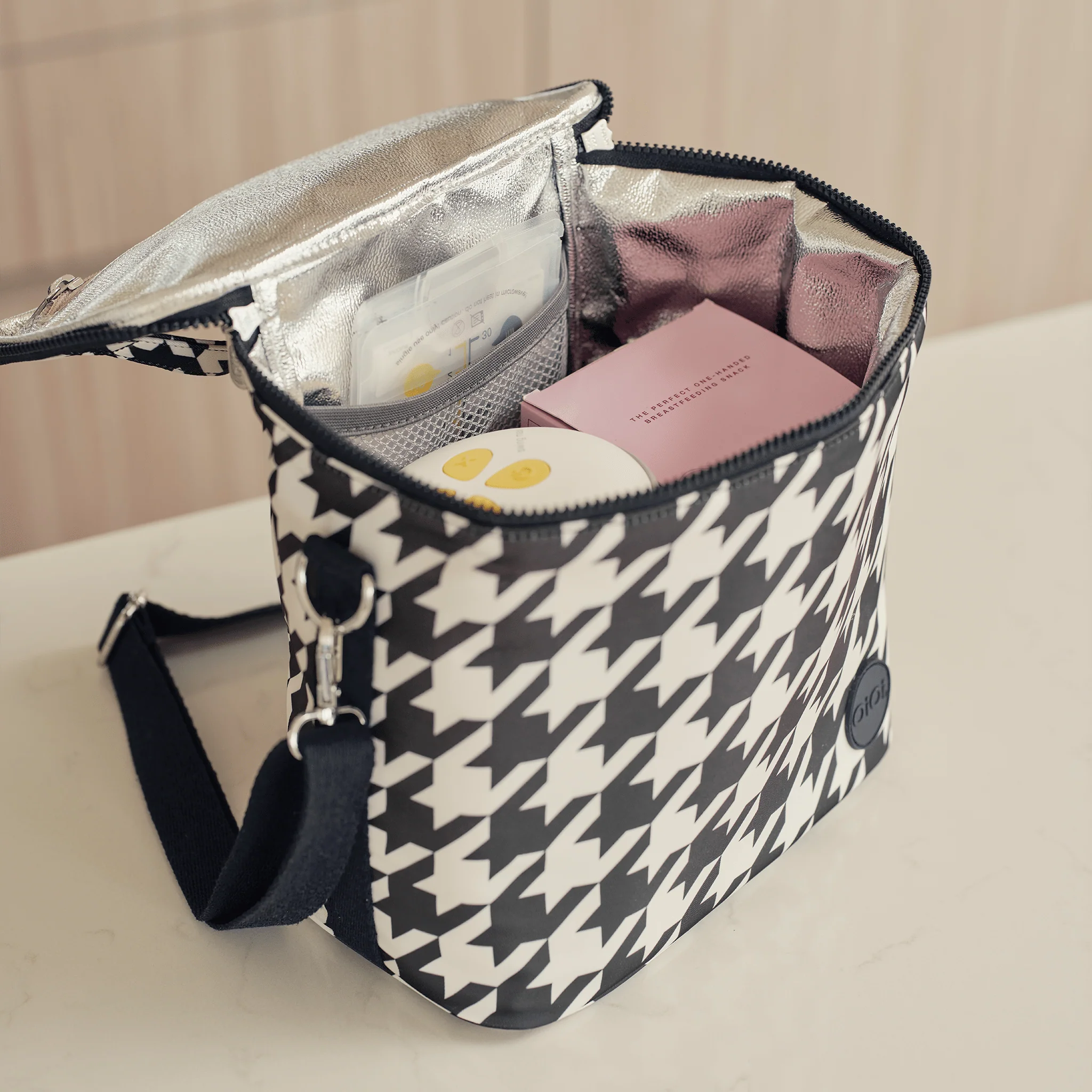 Midi Insulated Lunch Bag/Pumping Bag - Houndstooth - Image 4