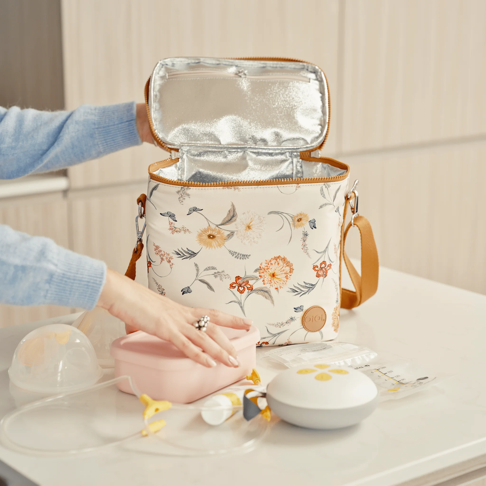 Midi Insulated Lunch Bag/Pumping Bag - Wildflower - Image 3