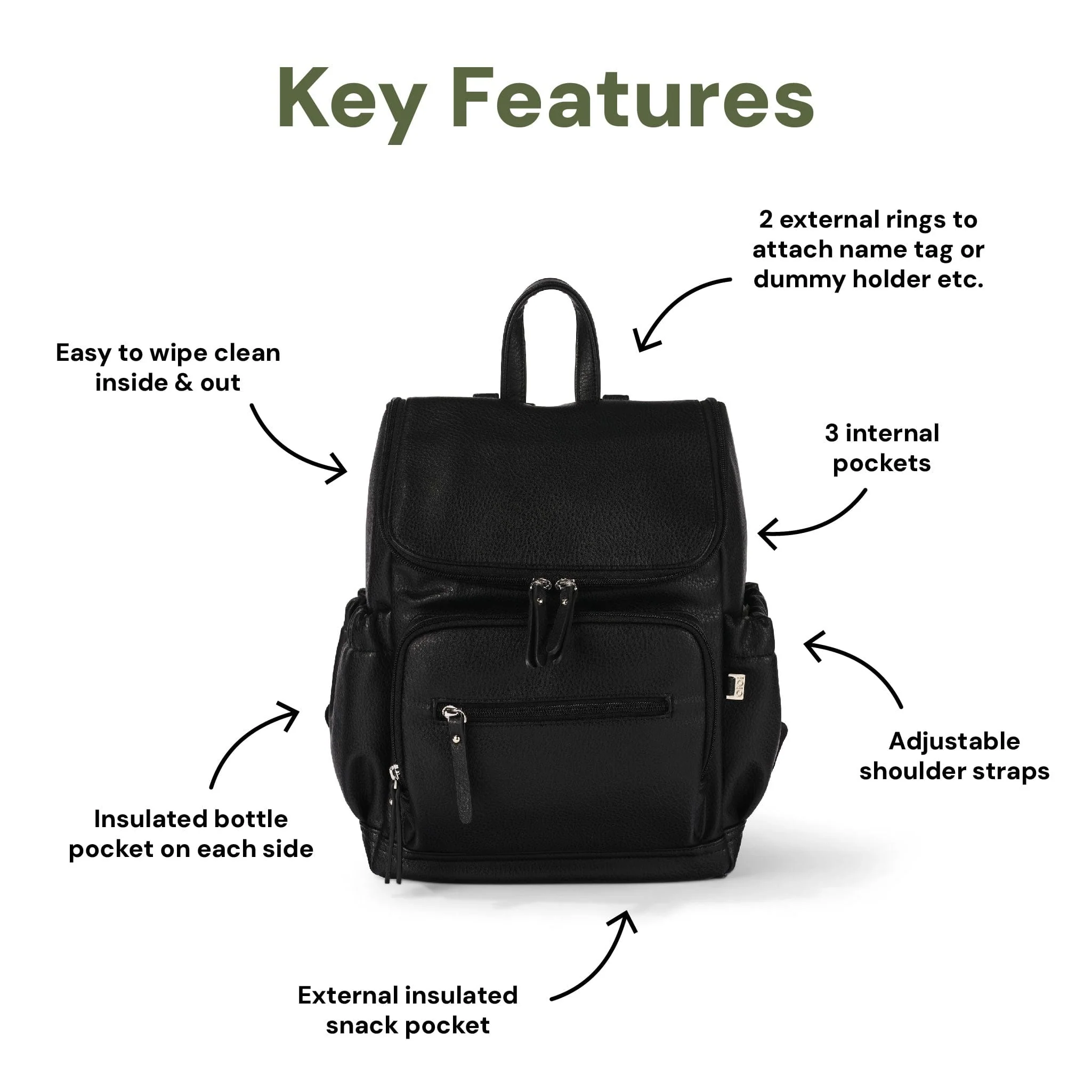 Signature Mini Backpack - Black Vegan Leather 2.0 - Image 4