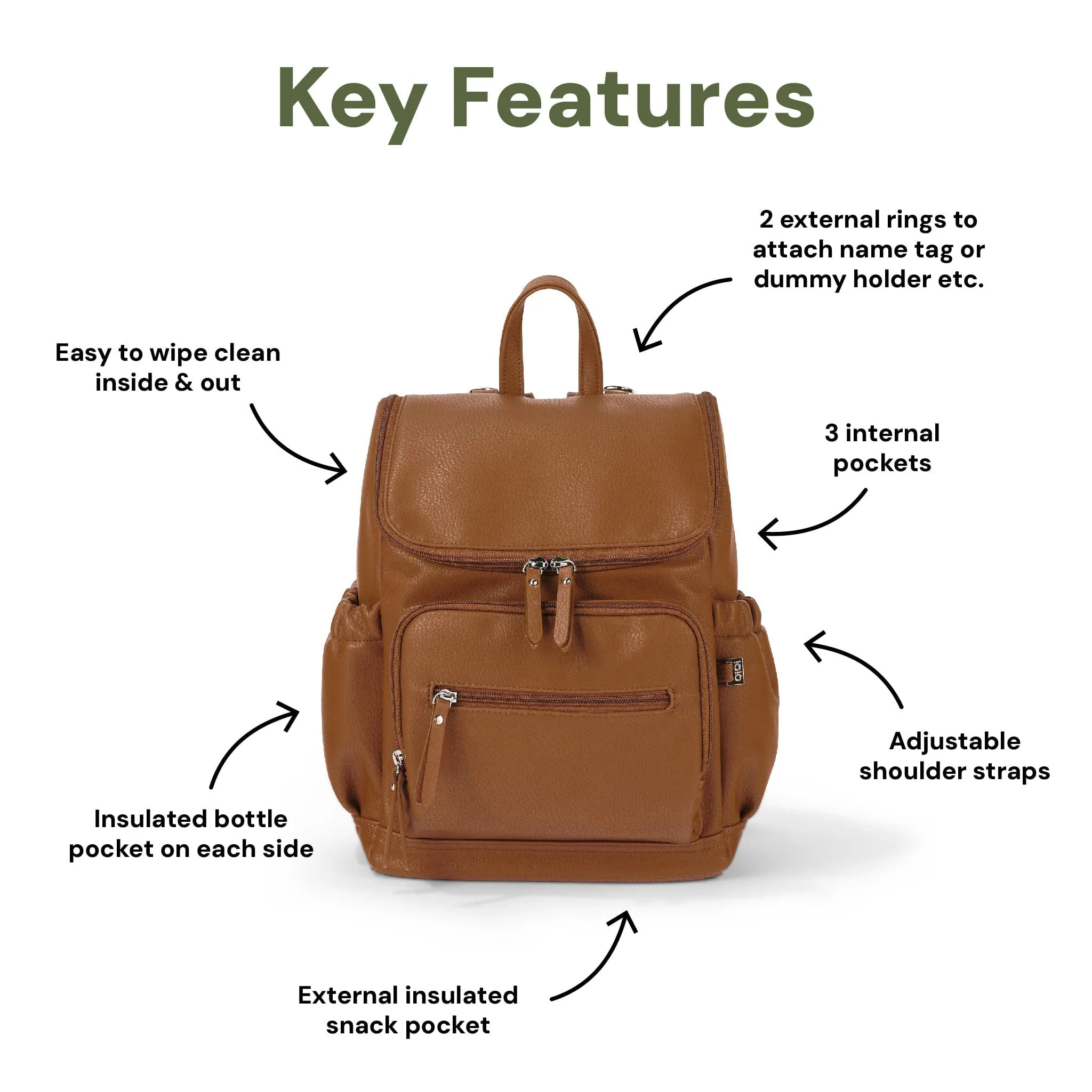 Signature Mini Backpack 2.0 - Chestnut Brown Vegan Leather - Image 6