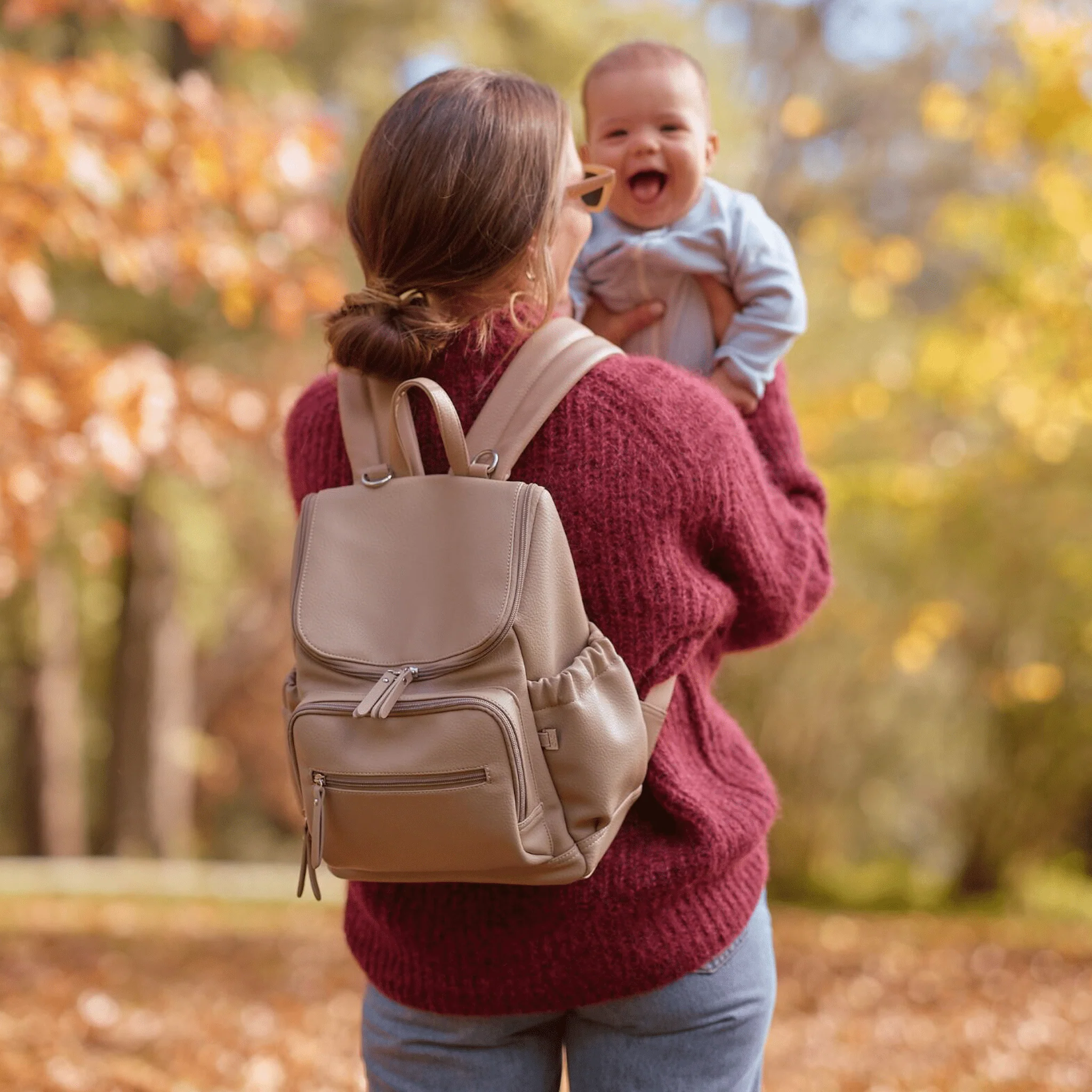 Signature Mini Backpack 2.0 - Oat Vegan Leather - Image 2