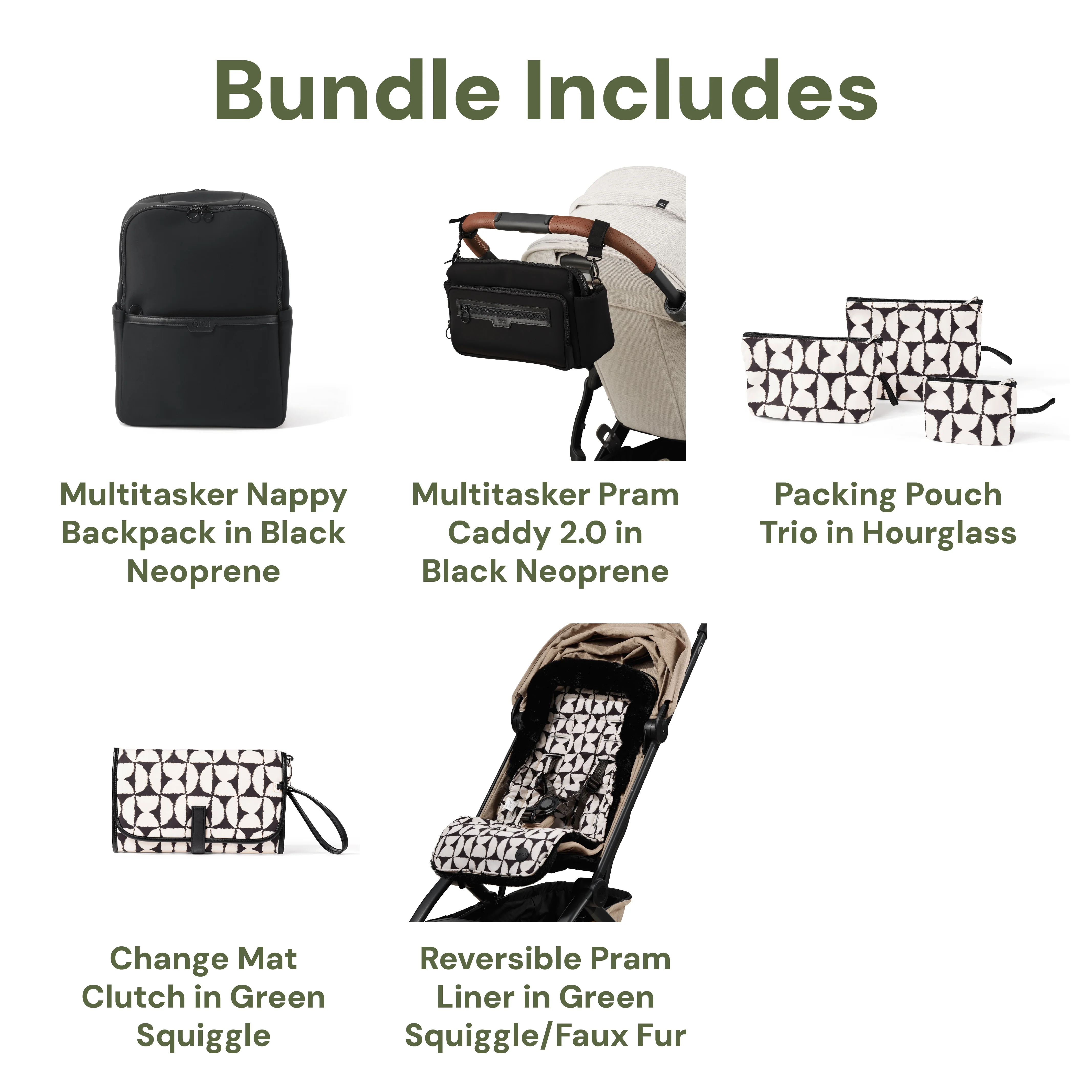 Multitasker Baby Bag Bundle - Neoprene & Hourglass - Image 2