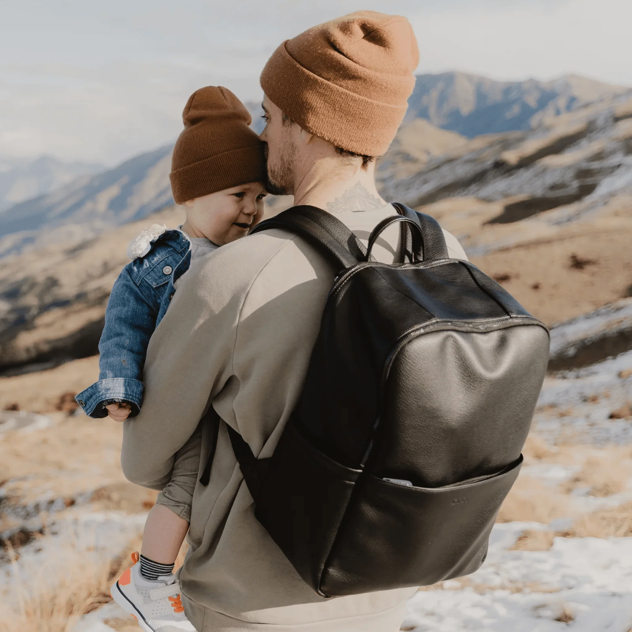 Multitasker Nappy Backpack - Black Vegan Leather - Image 3