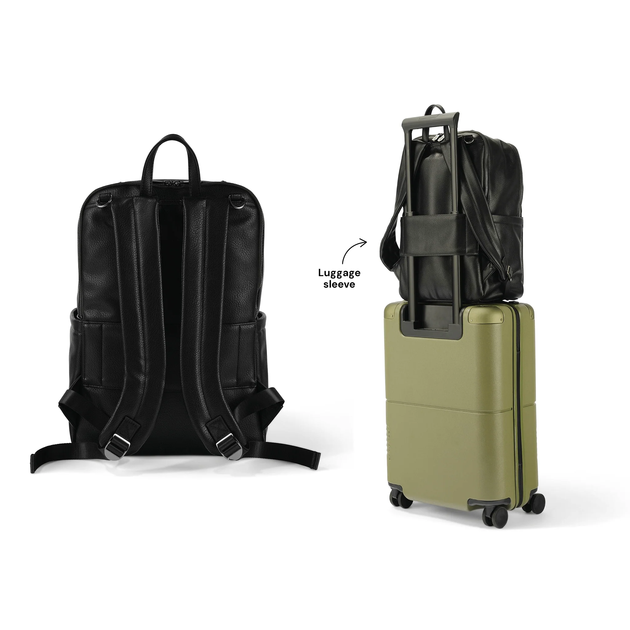 Multitasker Nappy Backpack - Black Vegan Leather - Image 7