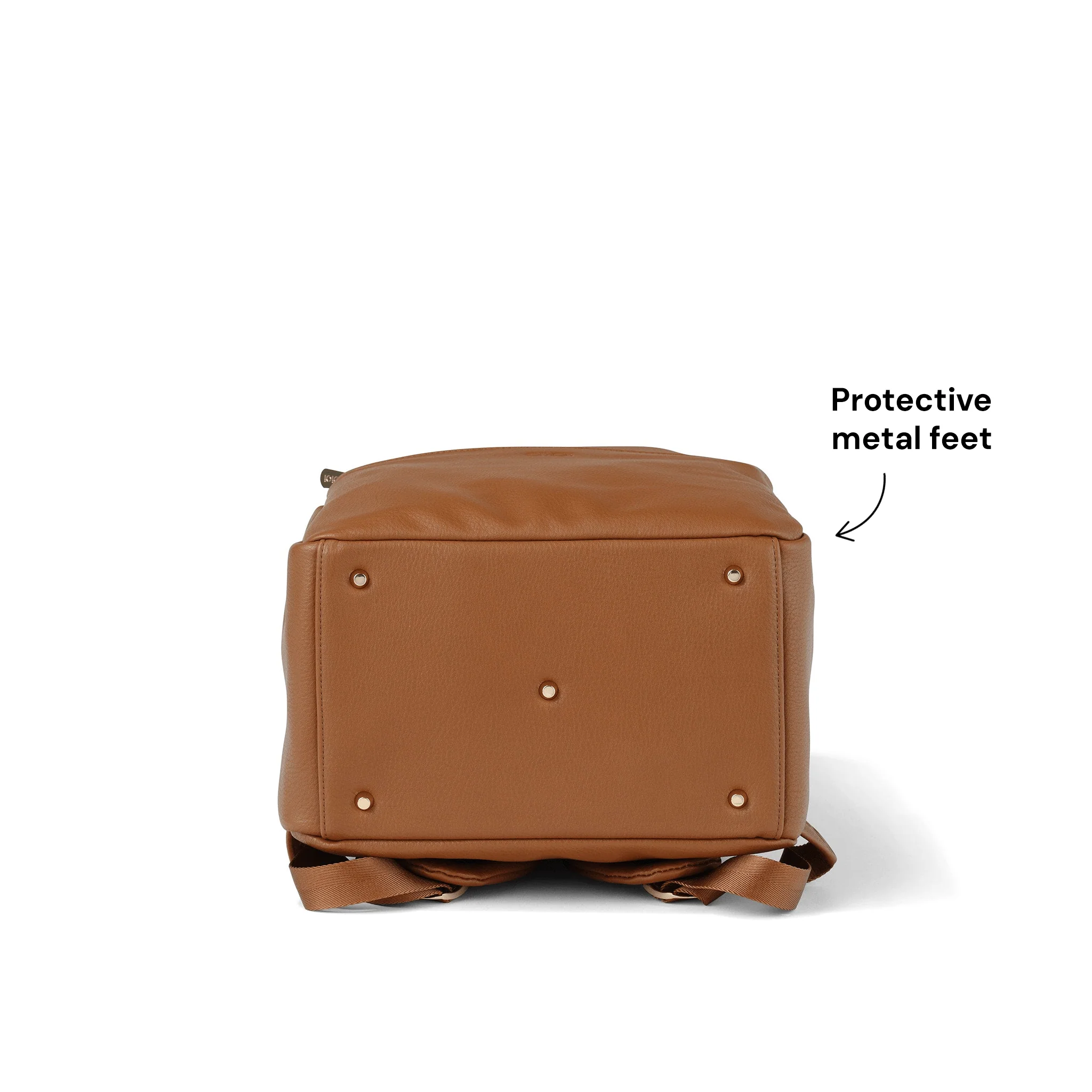 Multitasker Nappy Backpack - Chestnut Brown Vegan Leather - Image 9