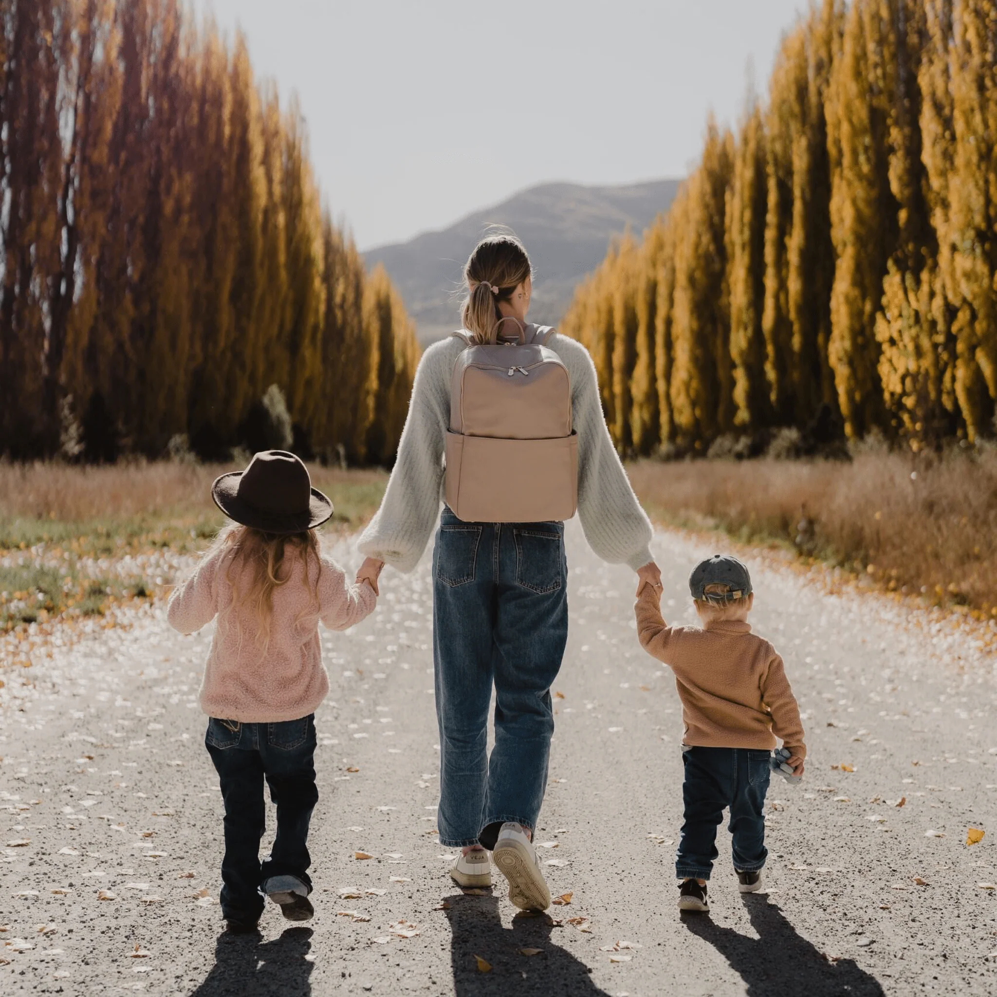 Multitasker Nappy Backpack - Oat Vegan Leather - Image 3