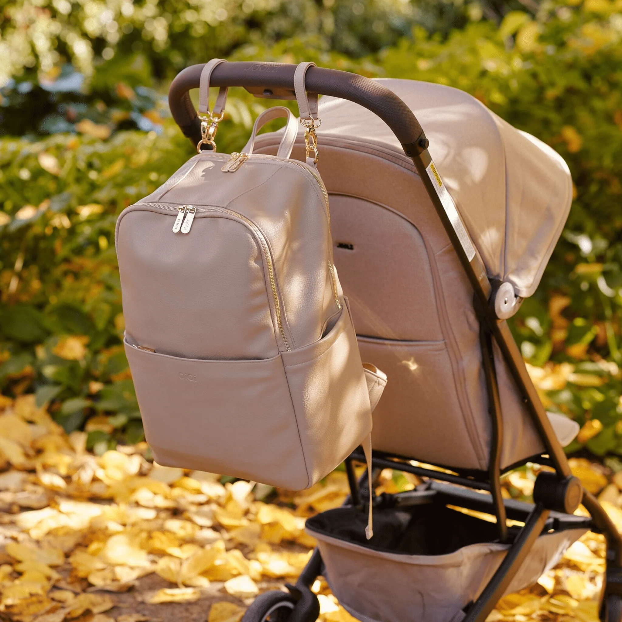 Multitasker Nappy Backpack - Oat Vegan Leather - Image 5