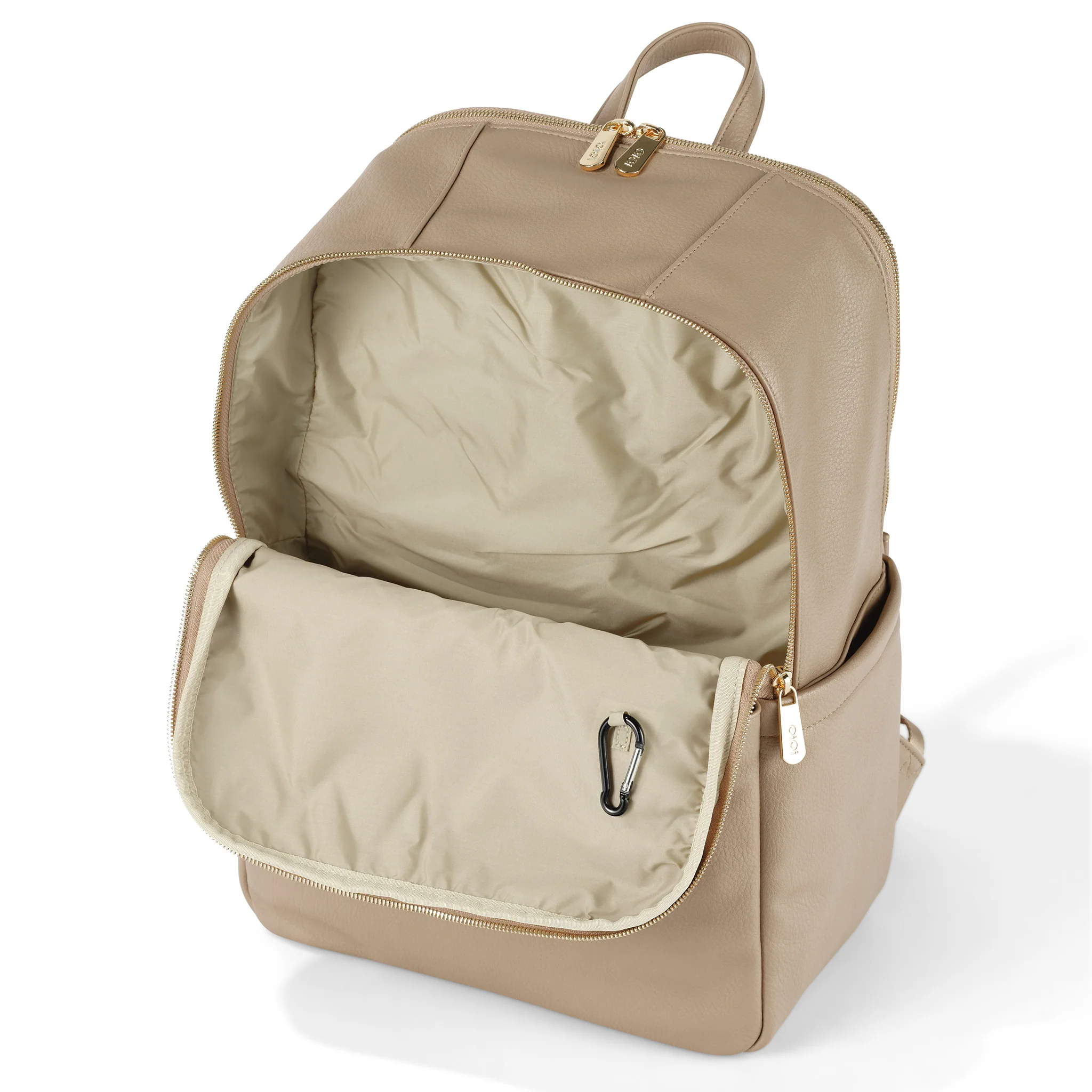 Multitasker Nappy Backpack - Oat Vegan Leather - Image 7