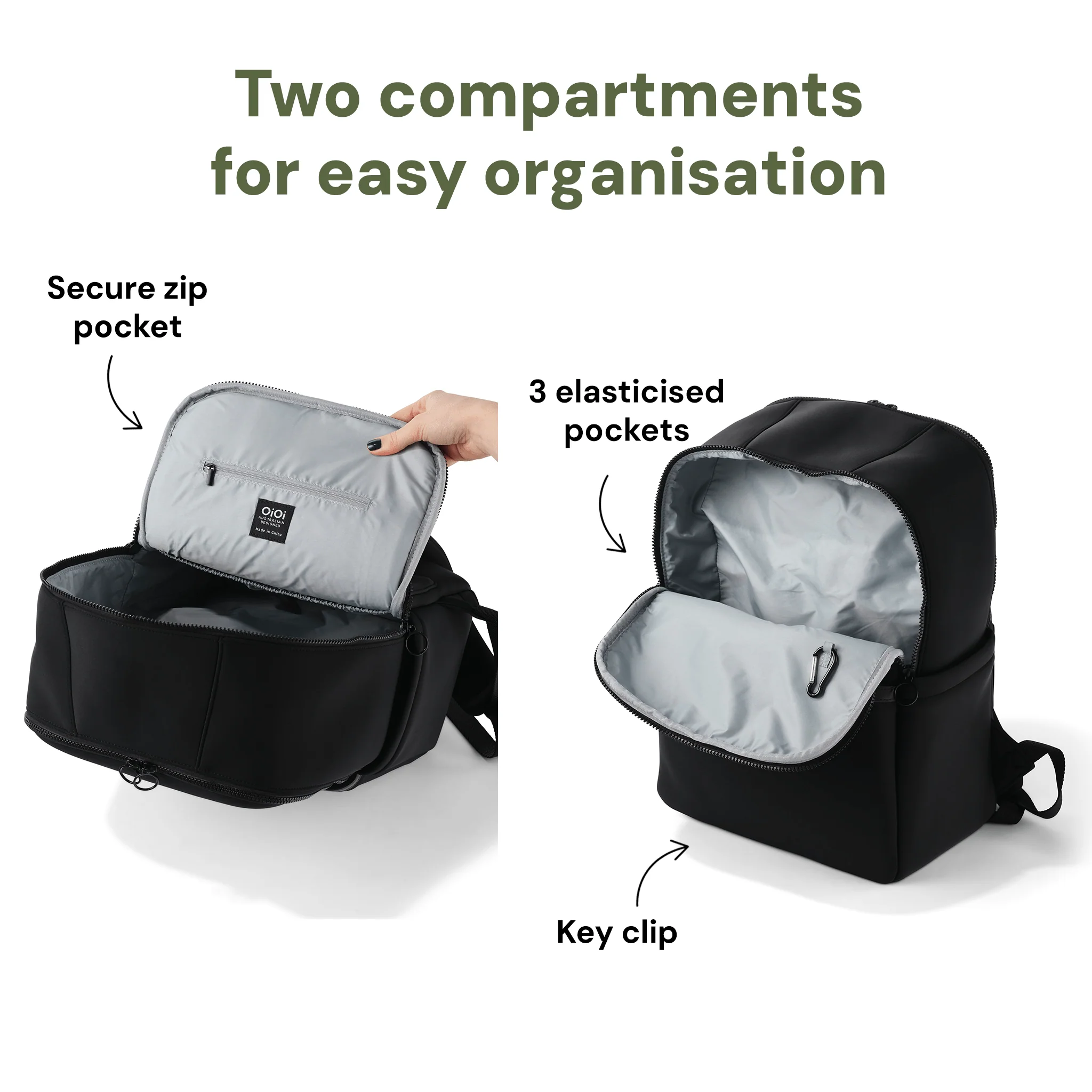 Multitasker Nappy Backpack - Black Neoprene - Image 7