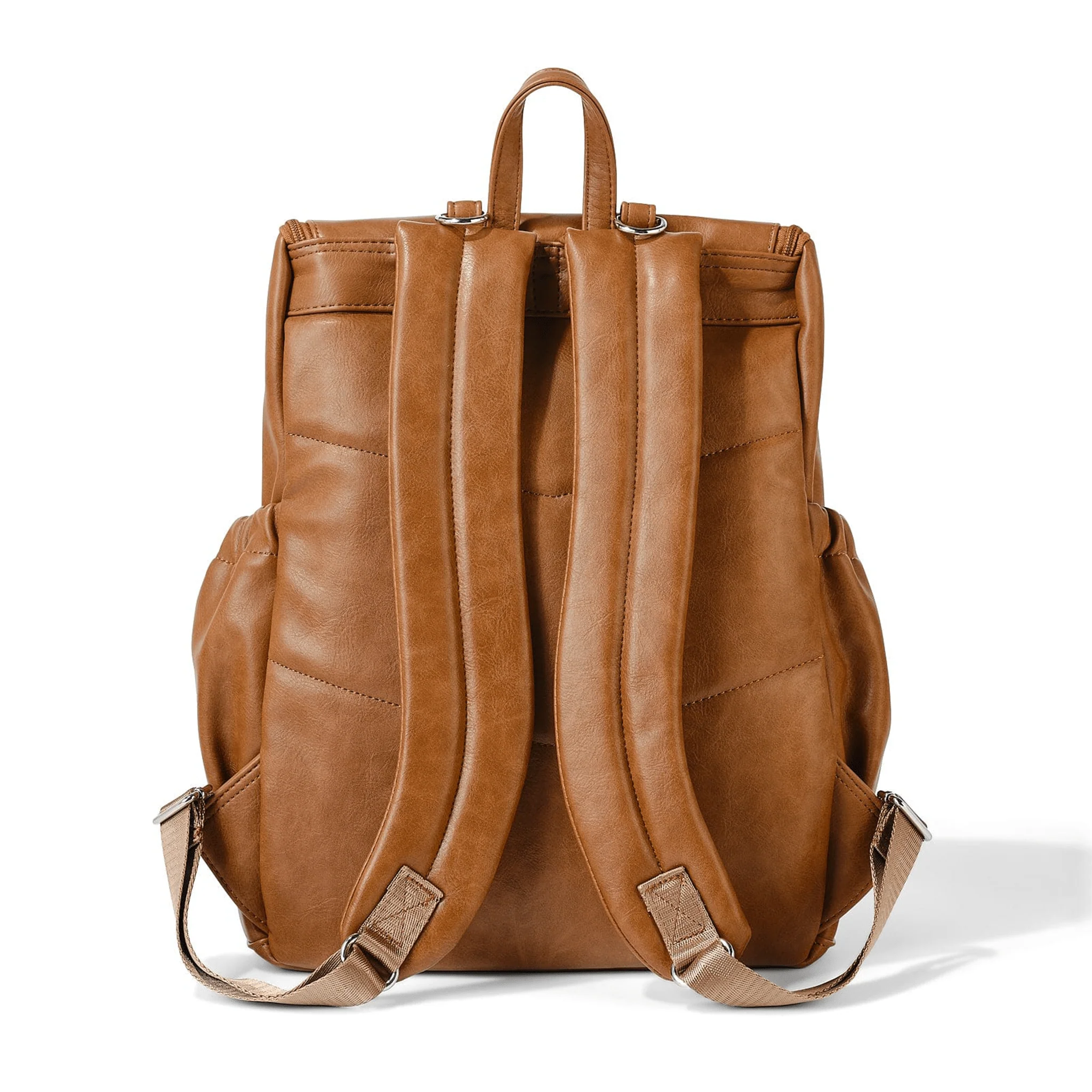 Signature Nappy Backpack - Tan Vegan Leather - Image 8