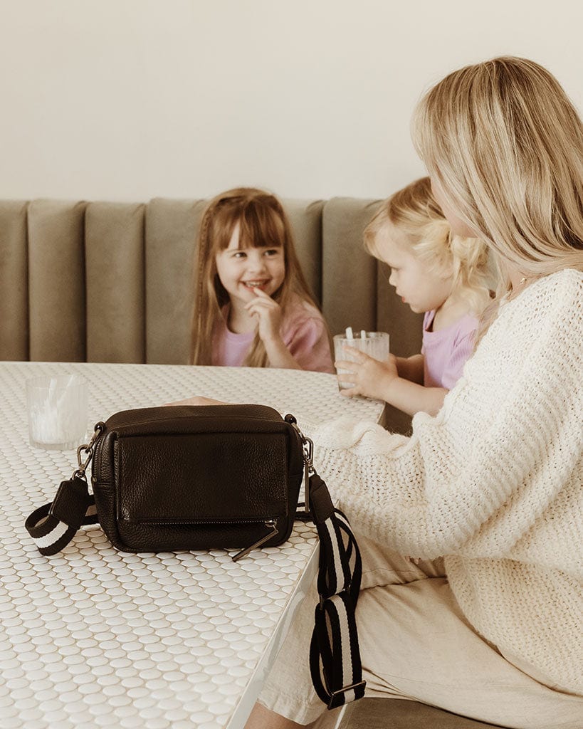 Playground Cross-Body Bag - Jet Black Genuine Leather - Image 3