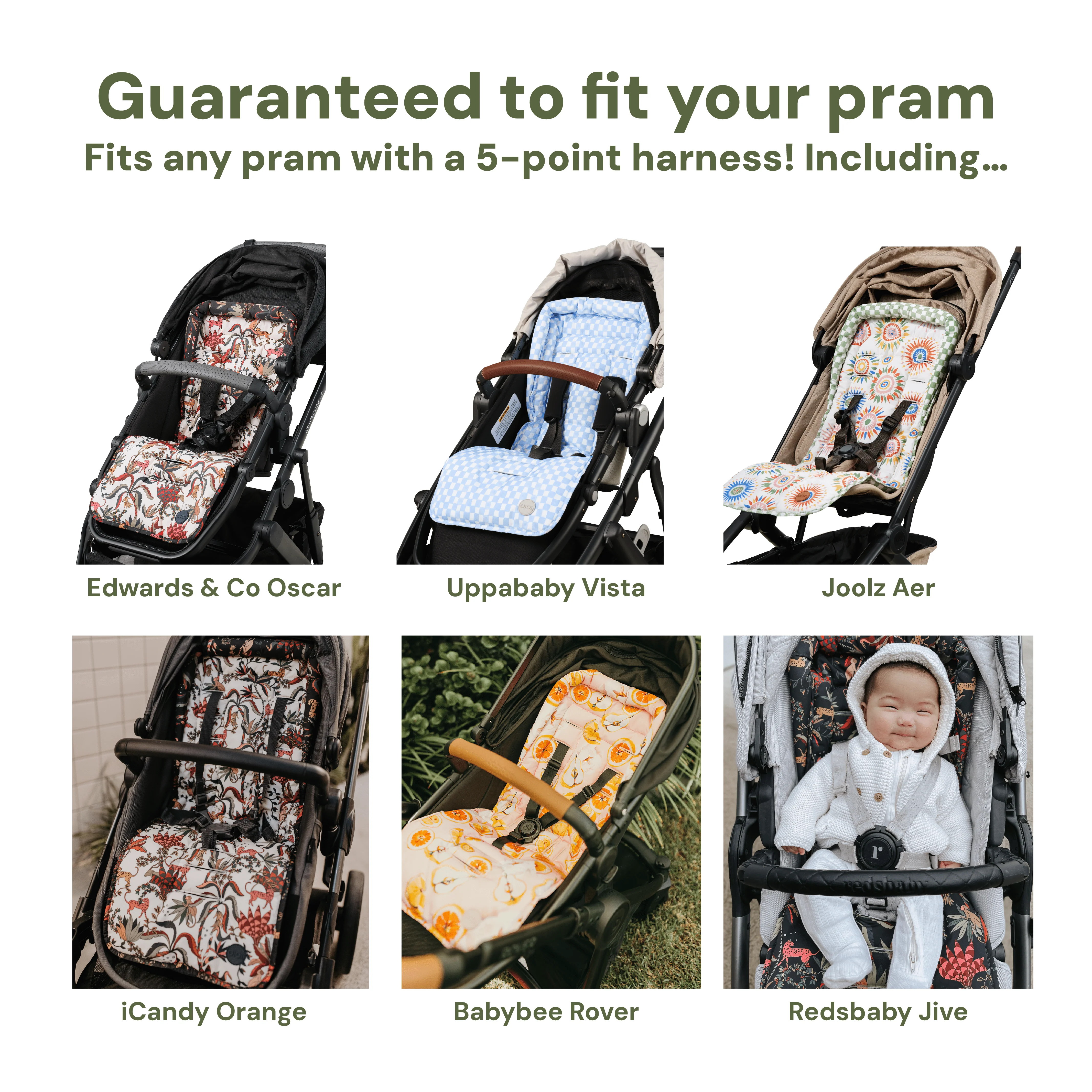 Reversible Pram Liner - Jungle (PRE-ORDER FOR MAY DELIVERY) - Image 5