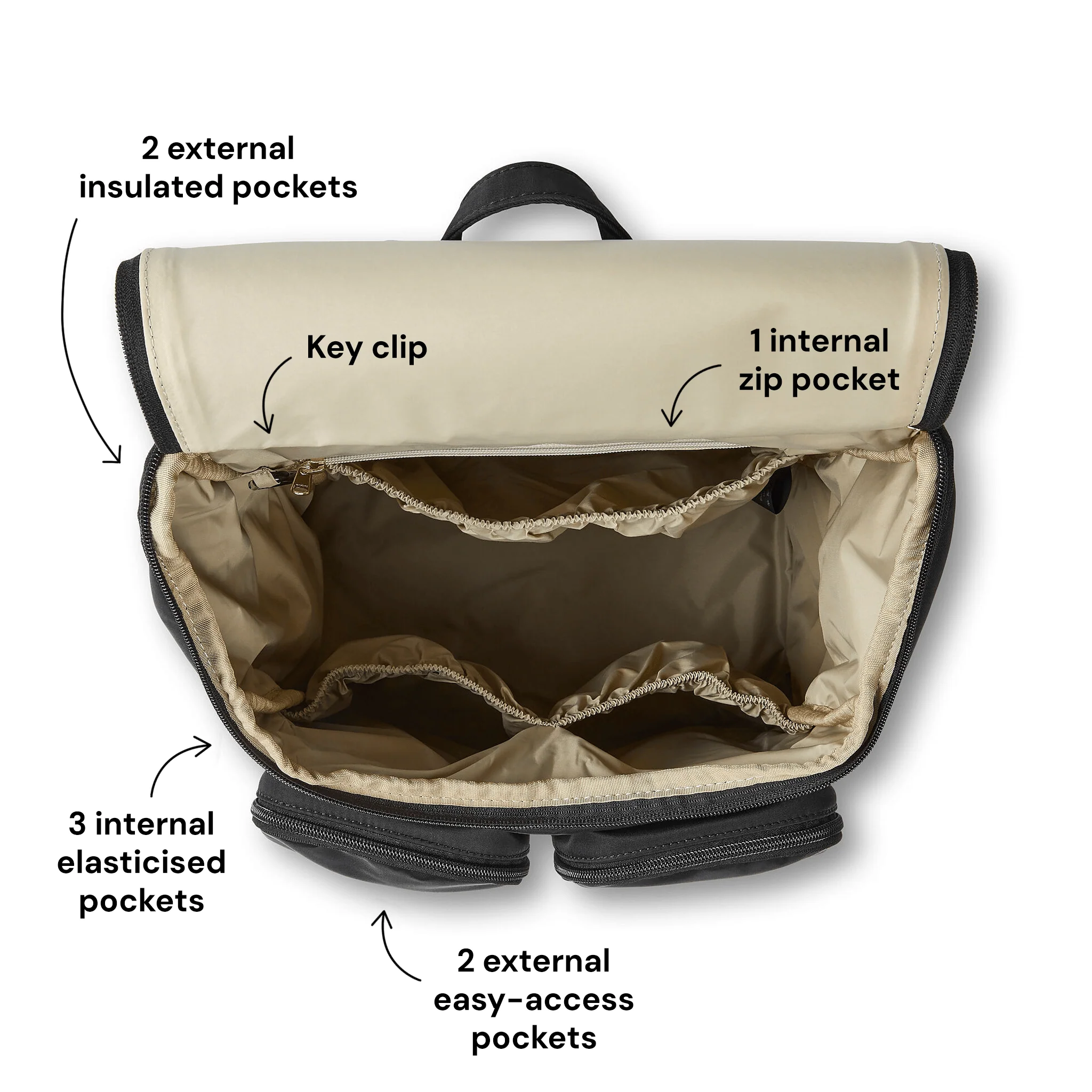 Signature Nappy Backpack - Oat Vegan Leather - Image 10