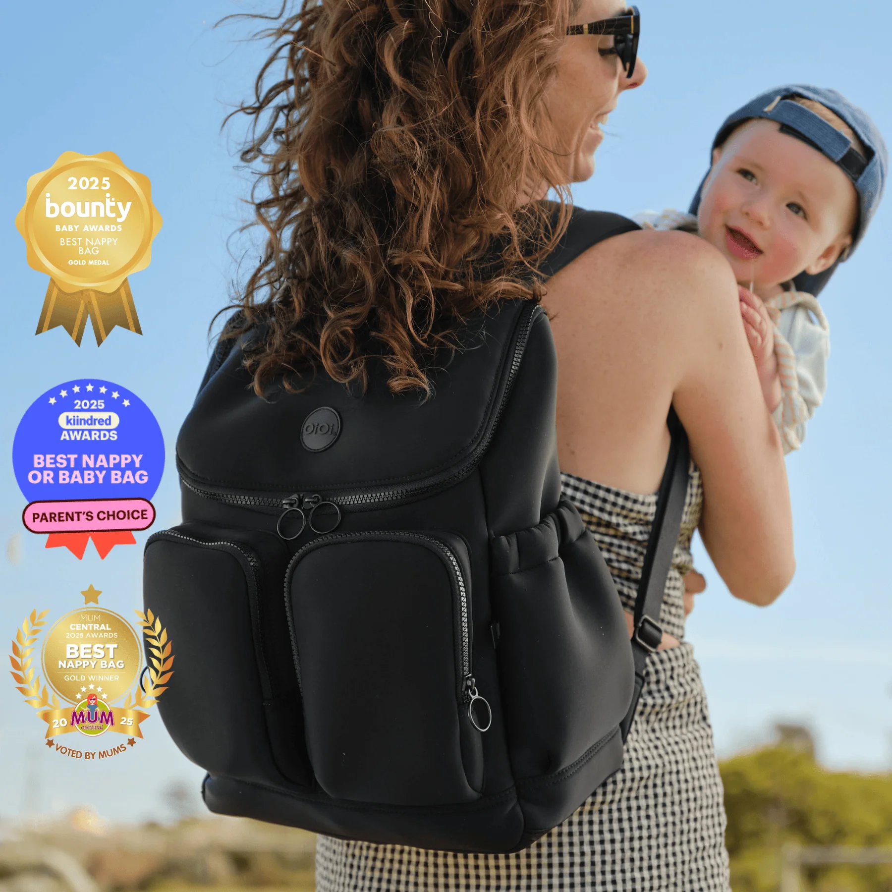 Signature Nappy Backpack - Black Neoprene - Image 3