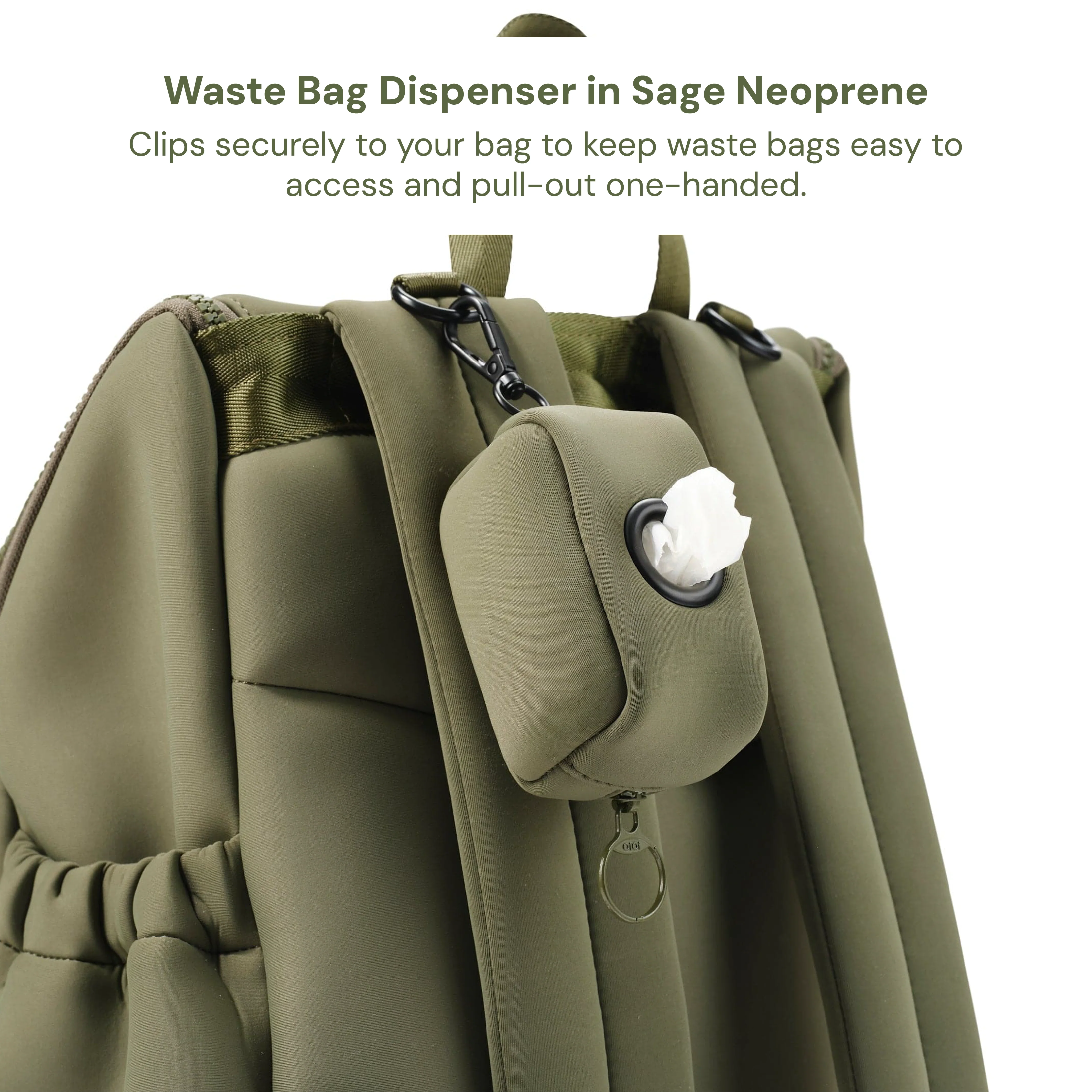 Nappy Bag Organisation Kit – Green Squiggle & Sage Neoprene (PRE-ORDER FOR MAY DELIVERY) - Image 6