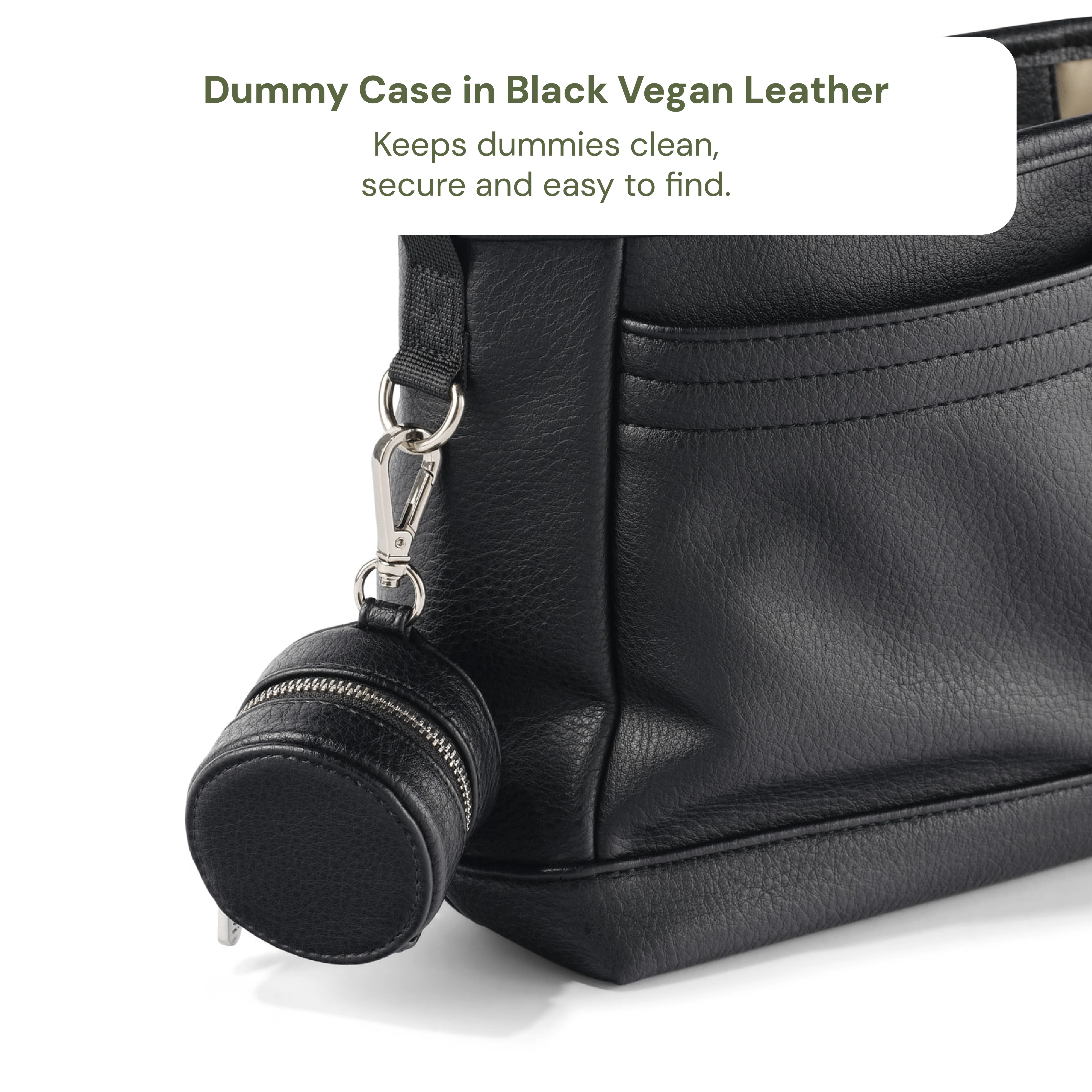 Nappy Bag Organisation Kit – Houndstooth & Black Vegan Leather - Image 6