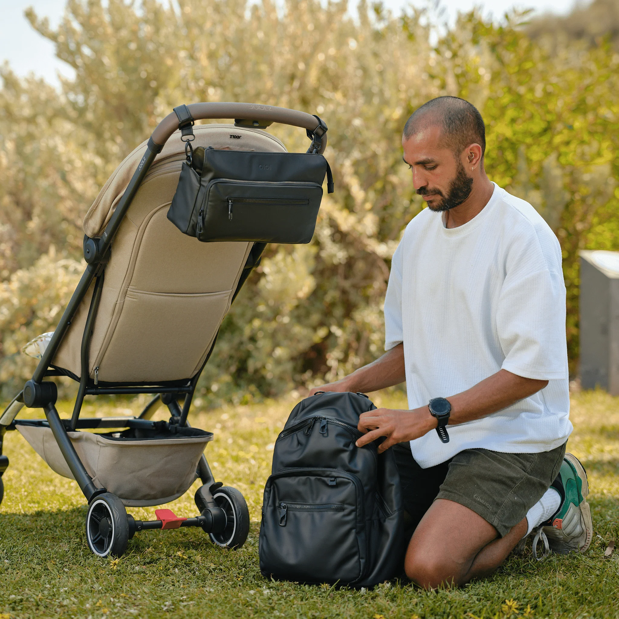 Traveller Nappy Backpack - Black Weatherproof - Image 4