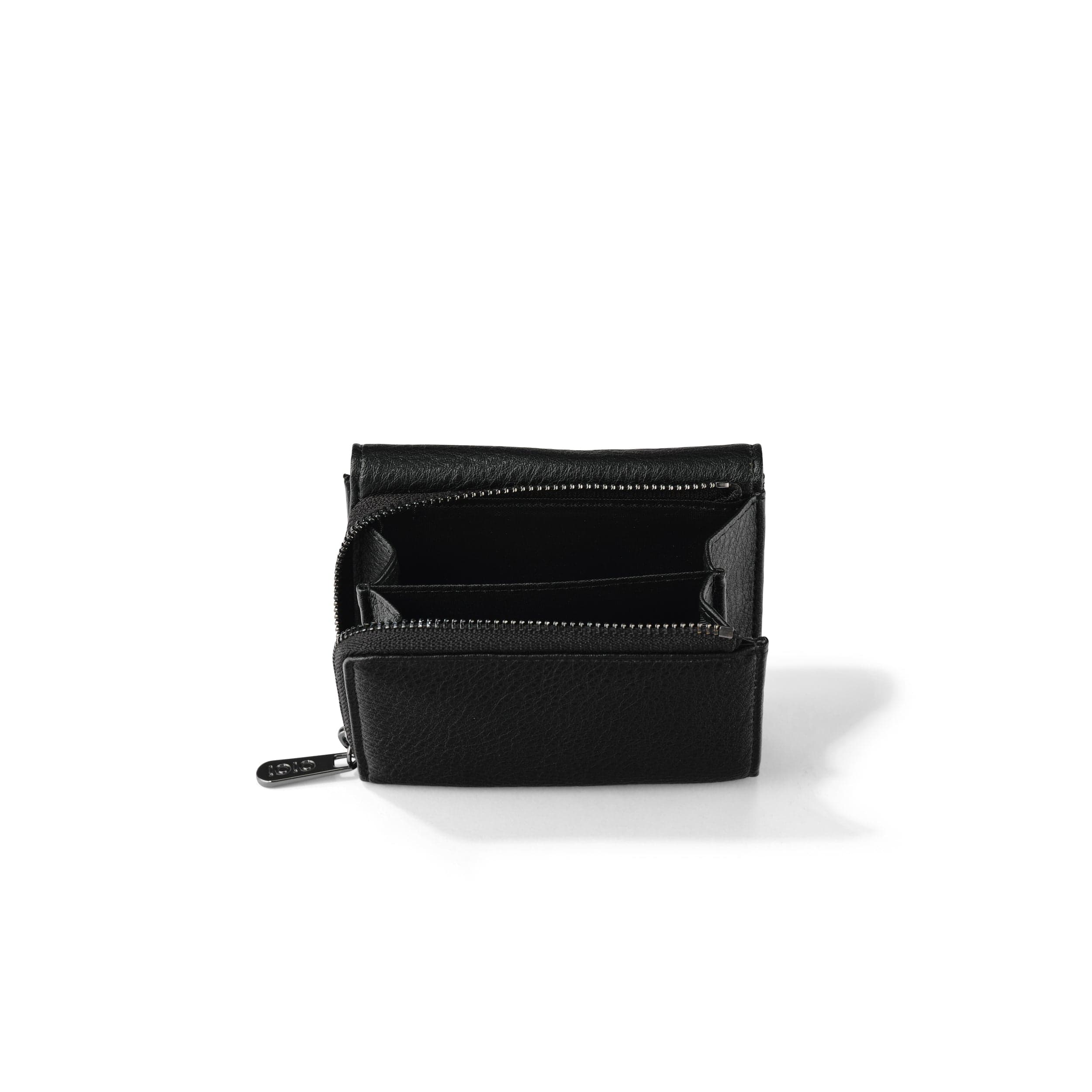 Trifold Wallet - Black Vegan Leather - Image 3