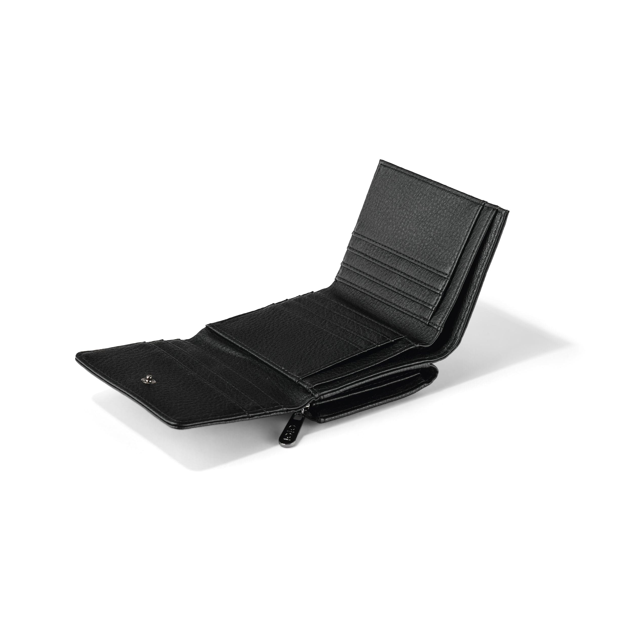 Trifold Wallet - Black Vegan Leather - Image 4