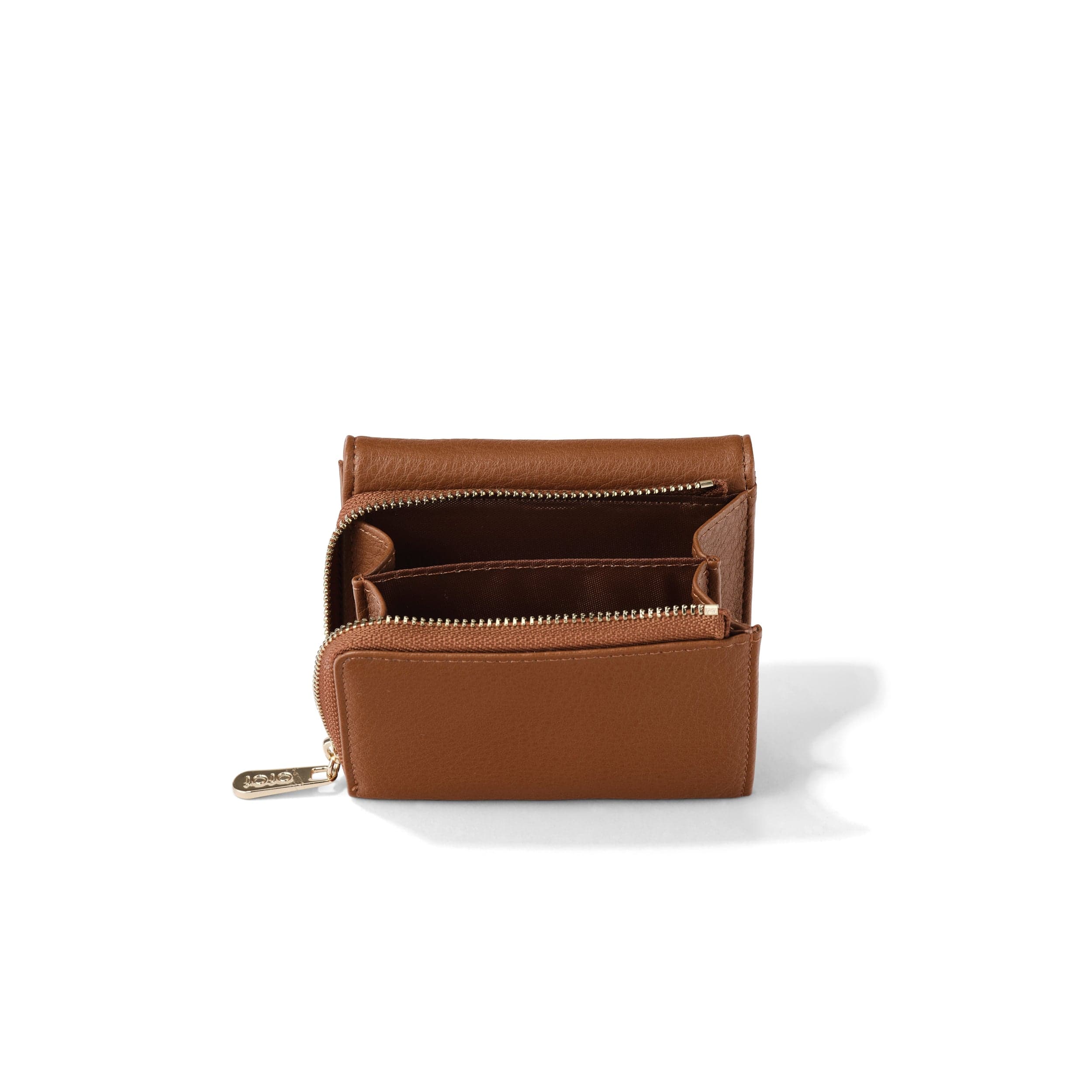 Trifold Wallet - Chestnut Vegan Leather - Image 3